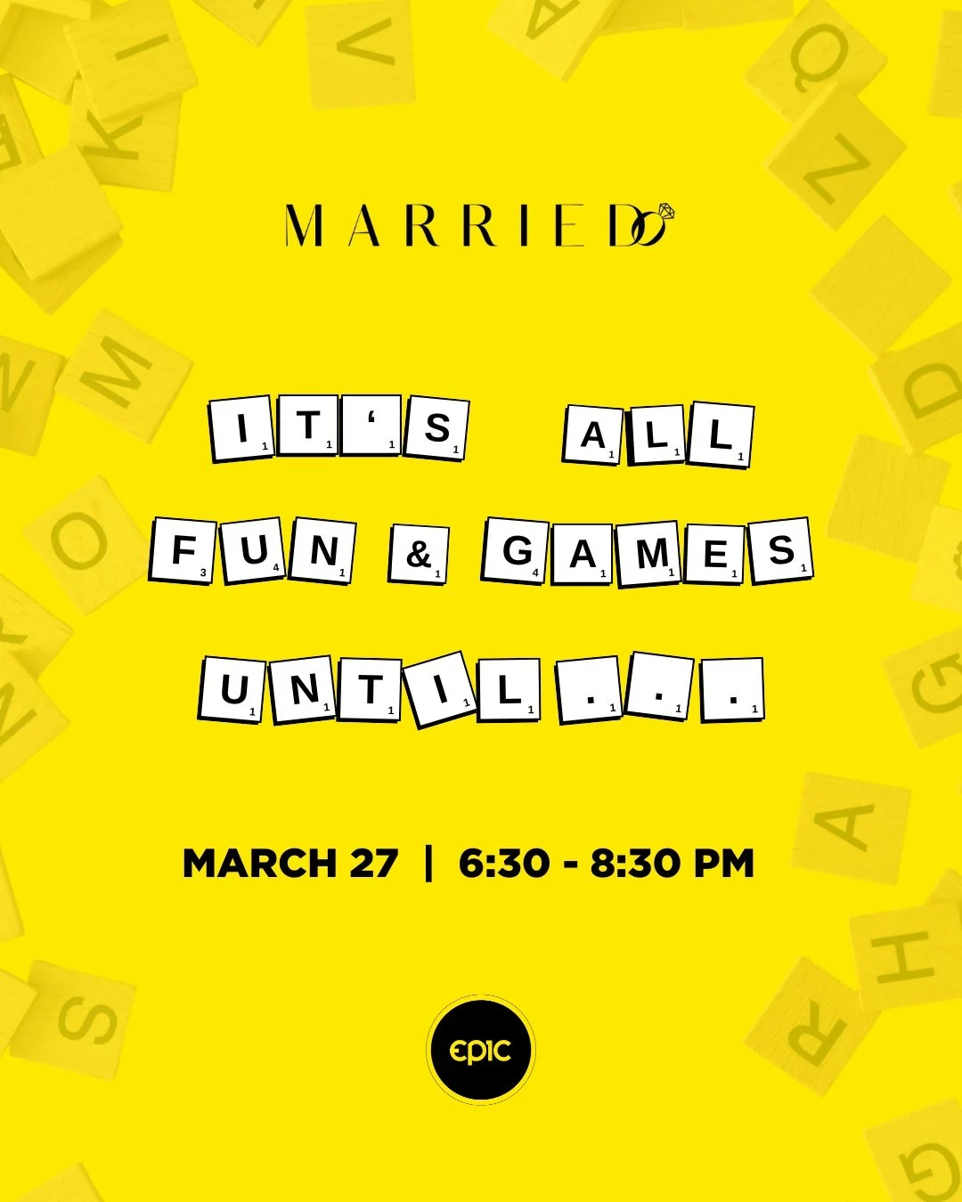 Calling all married + engaged couples! 🎉

Join us for Epic Marriage Date Night 2026 &ndash; Game Edition! Expect games, giggles, friendly rivalry, and real connection. Whether you&rsquo;re competitive or just in it for laughs, this night is all abou