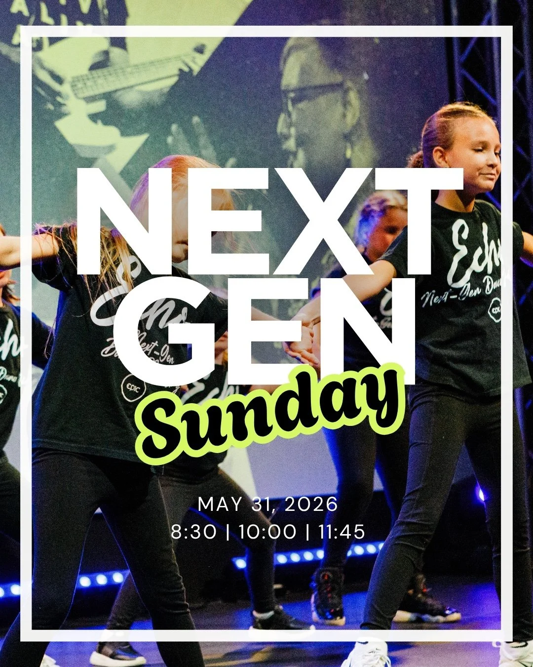 This Sunday, every generation is coming together for a powerful worship experience at Epic!
Our Next Gen is taking over as our kids, youth, and young adults lead the way. We believe God has something special for the whole family, and we can&rsquo;t w