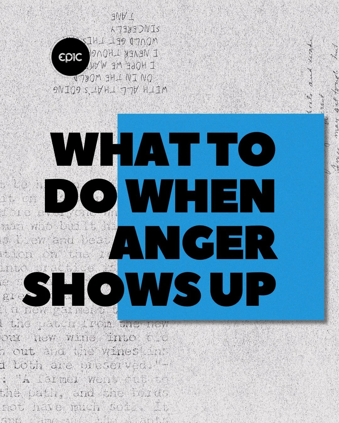 Anger doesn&rsquo;t have to have the final say.

This Sunday we talked about what to do when anger shows up:

🔥 Practice self-awareness &mdash; recognize what&rsquo;s happening in your heart, mind, and body.

🌱 Be ready to reap &mdash; our reaction