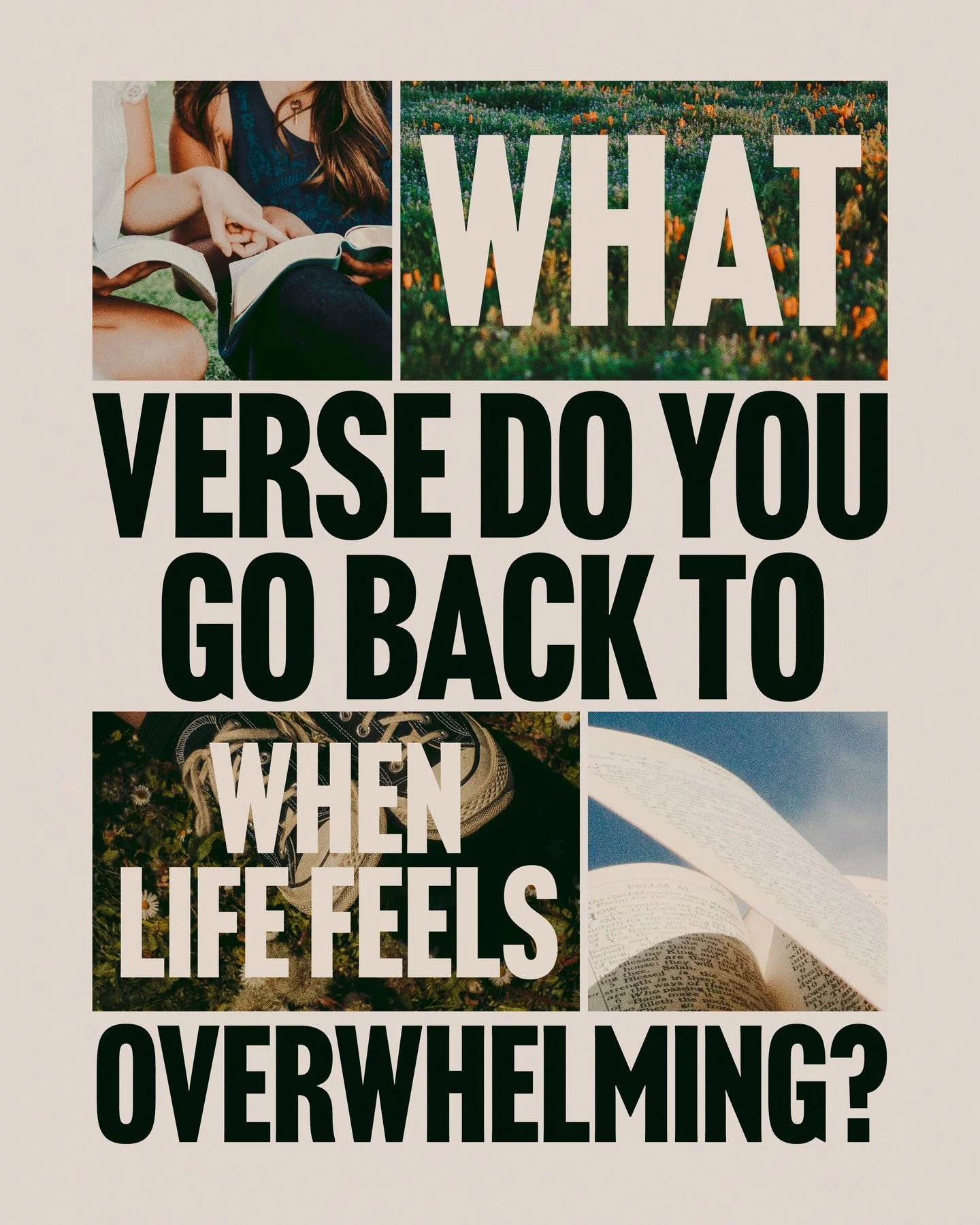 We'll go first...

"Give all your worries and cares to God, for he cares about you." - 1 Peter 5:7