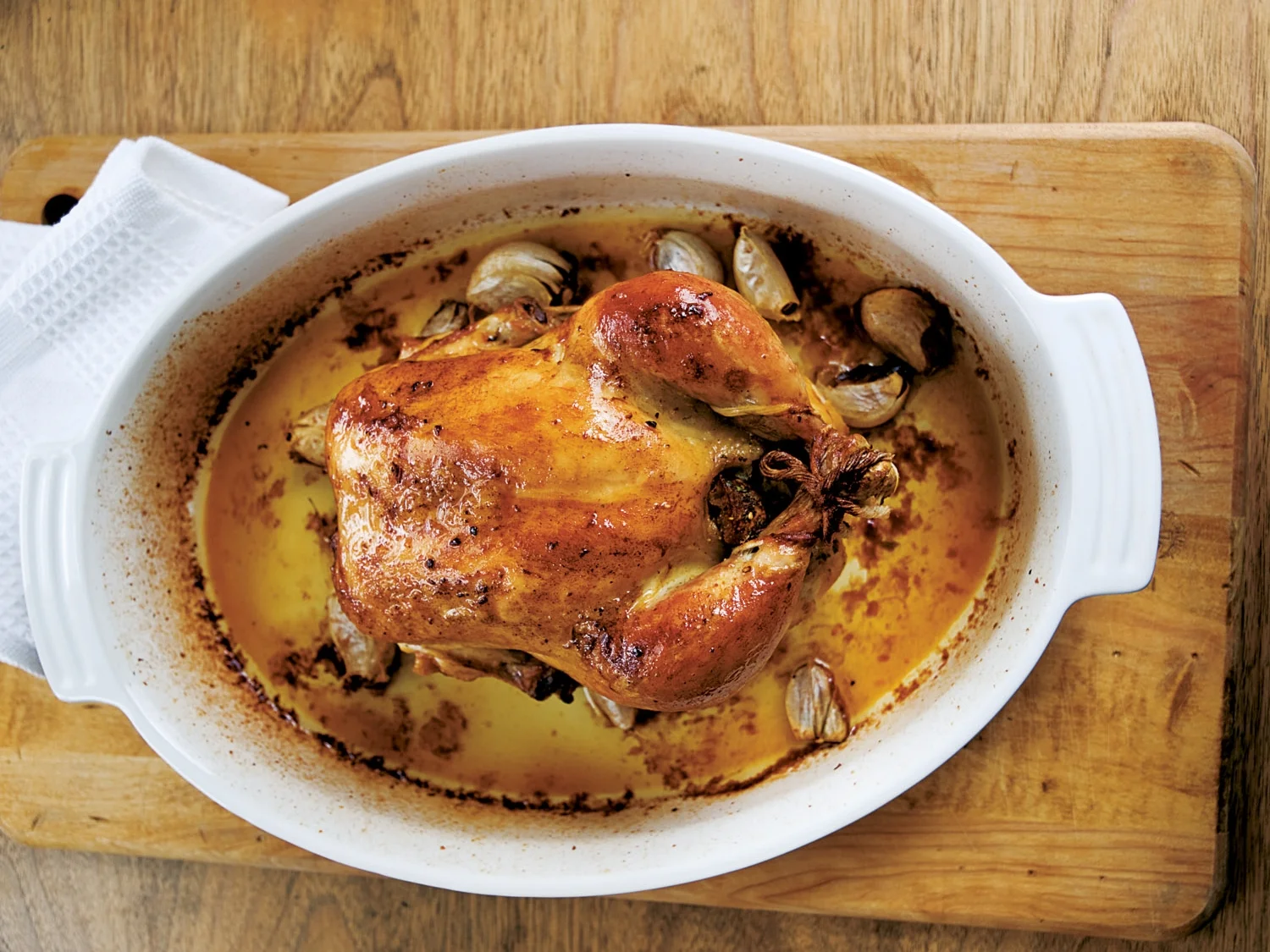 Roasted Capon with Mushroom-Truffle Stuffing