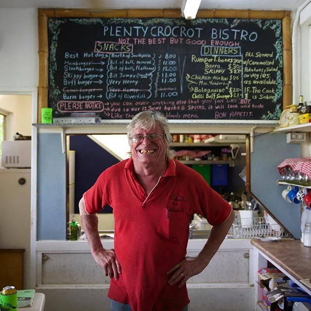 Crocodile with a side of smiles from Kai Hansen at the #CrocPotBistro #GoatIsland #NorthernTerritory #Australia #aveceric #ericripert @ausoutbacknt [Photo by Michaela McKee]