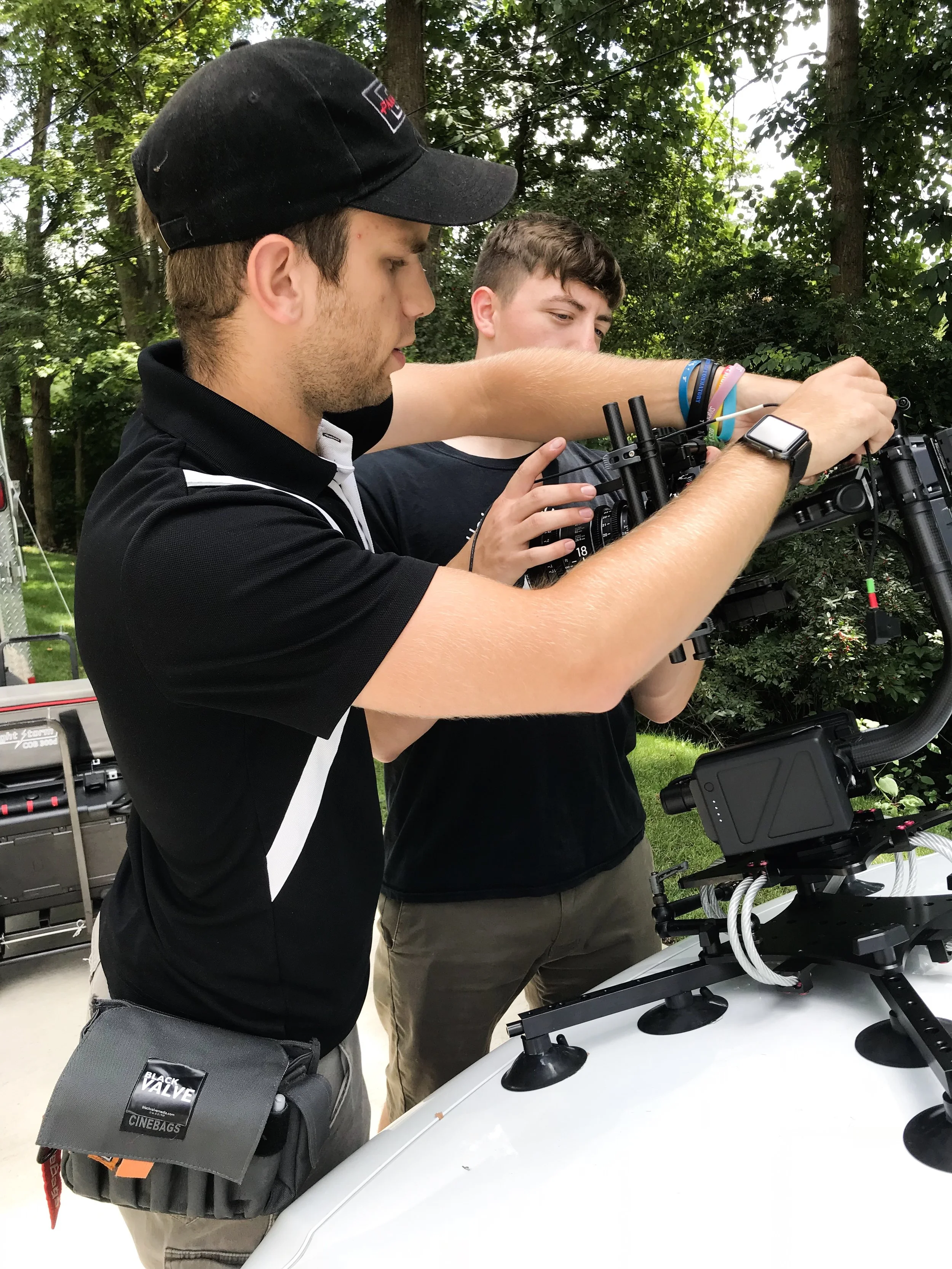 Thomas (left) and Hunter from Black Valve helped us with all our 48 HFP films this year. Here’s them on the set of “Disconnect.”