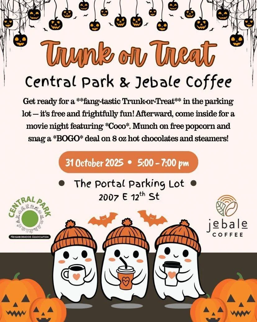 Only one week away- Mark your calendars!!
Join us in The Portal parking lot on Halloween for a fun, spooky night of trunk or treating! The trunks open at 5 PM, but that's not all! Afterwards, there will be a movie and snacks inside The Portal buildin