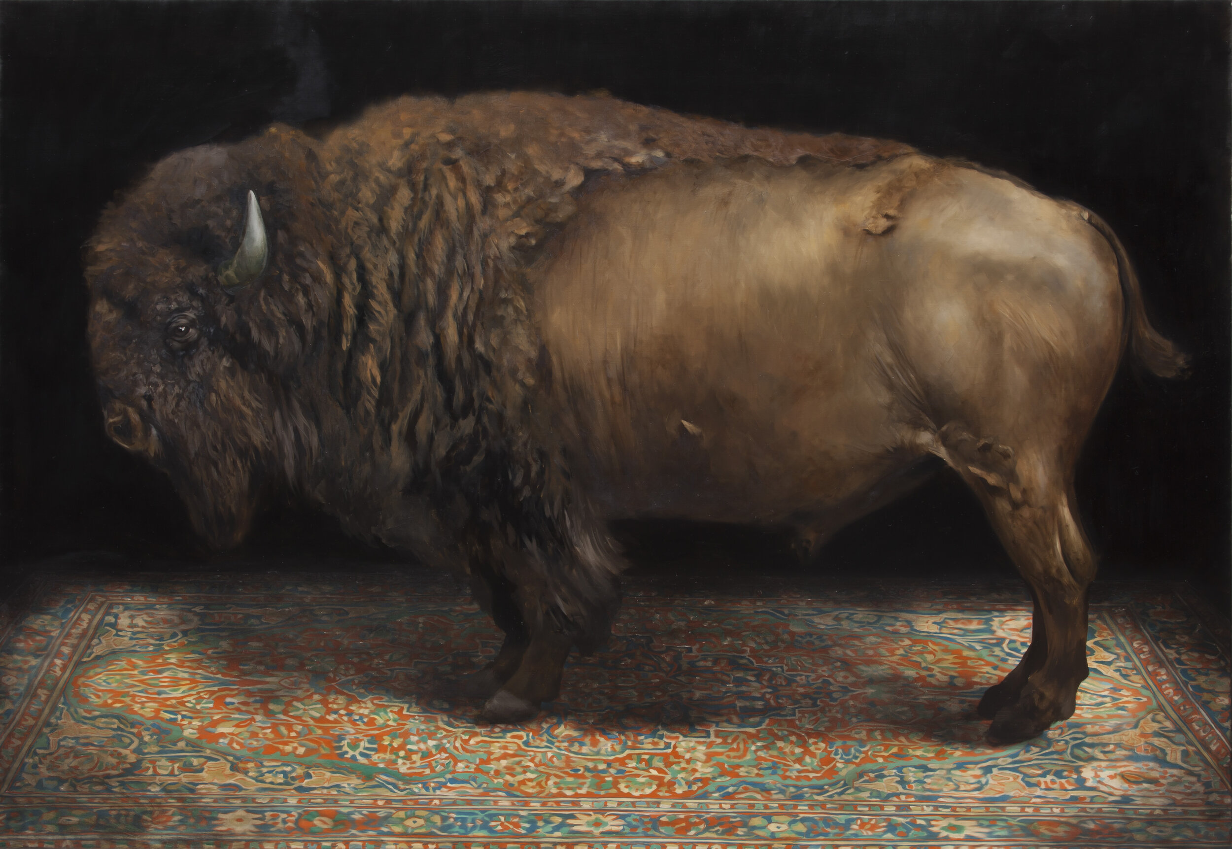 On the night of the big freeze (American Buffalo), 2017, oil on canvas, 100x145cm.jpg