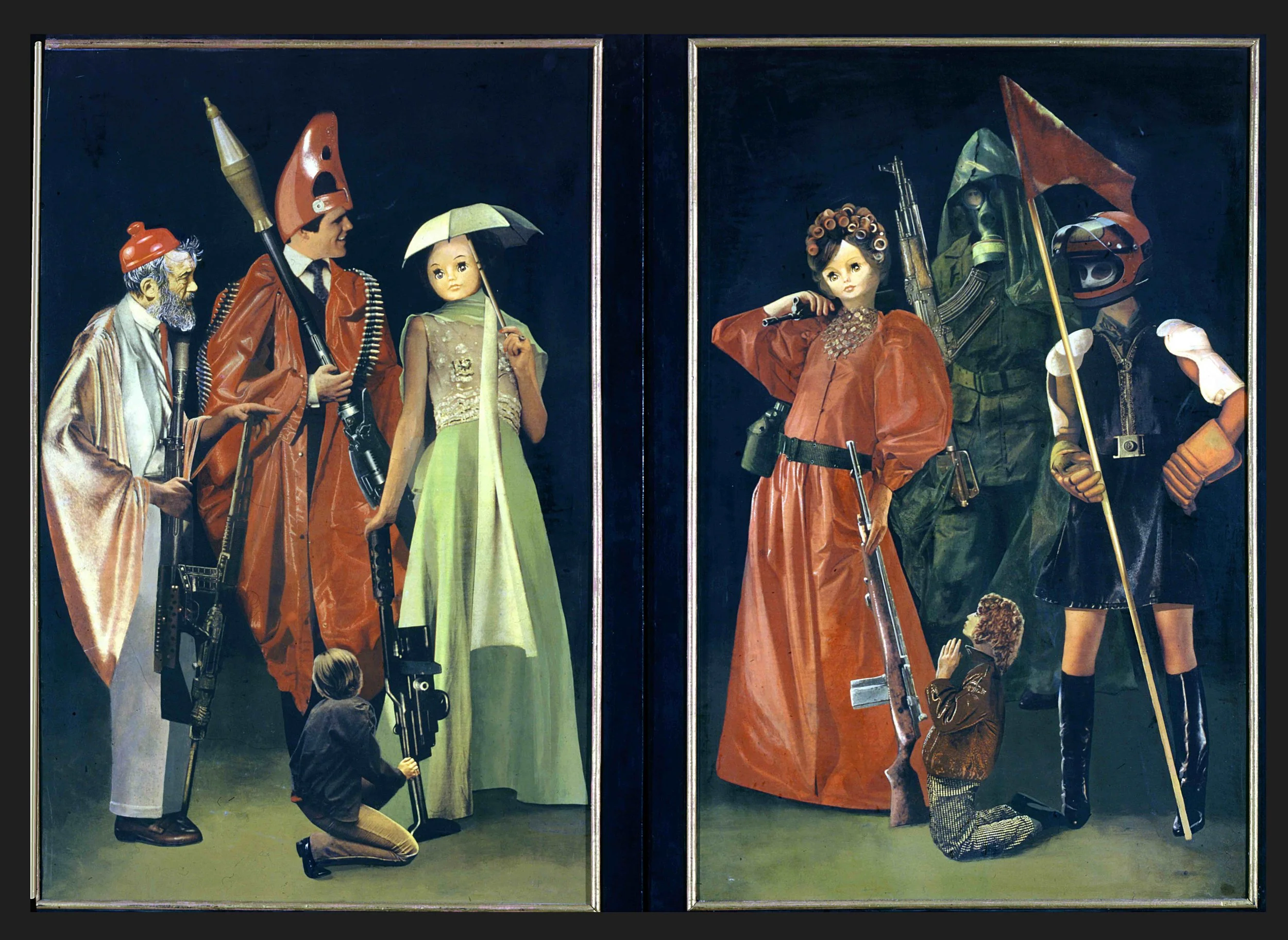Jacques Brissot,Jugement (d’après Le Jugement Dernier de Stefan Lochner),1996,Collage et acrylique sur bois,138x276cm.jpeg