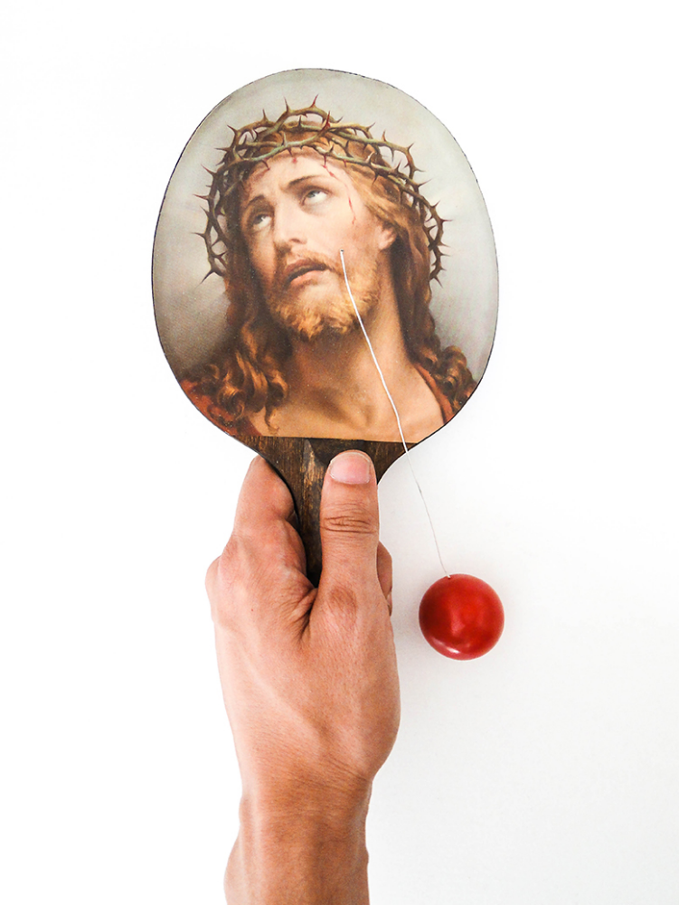 The Passion of Christ 2008 Acrylic paint, inket on paper, wood and plastic 6 x 10 x 1-1/2 in (15,2 x 25,4 x 3,8cm)