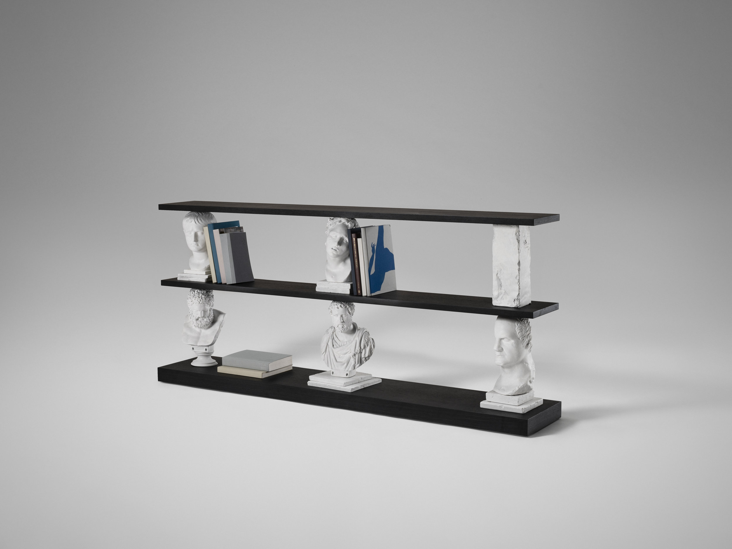 2018 Marble composite, recreated ebony wood, steel H97.5 x L220 x D40 cm / H38.4 x L86.6 x D15.7 in