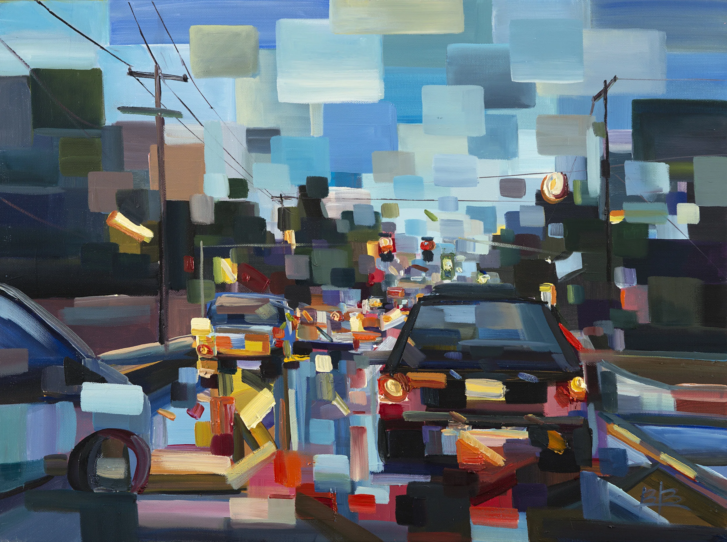 Night in Seattle, Oil on canvas, 16x20 inches, Feb 2015 SOLD