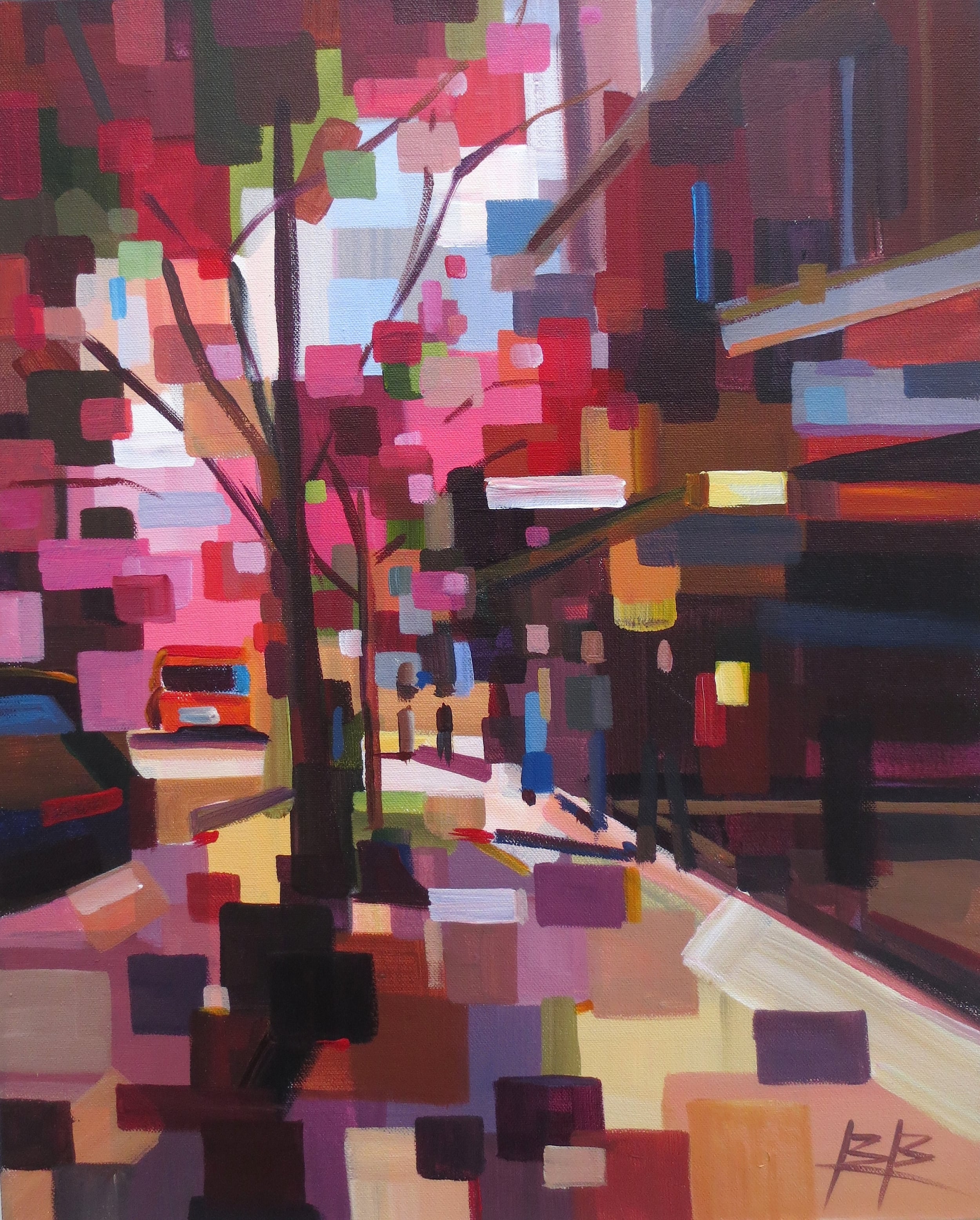 "Downtown in the Spring", acrylic, 16x20, Jan 2016 SOLD