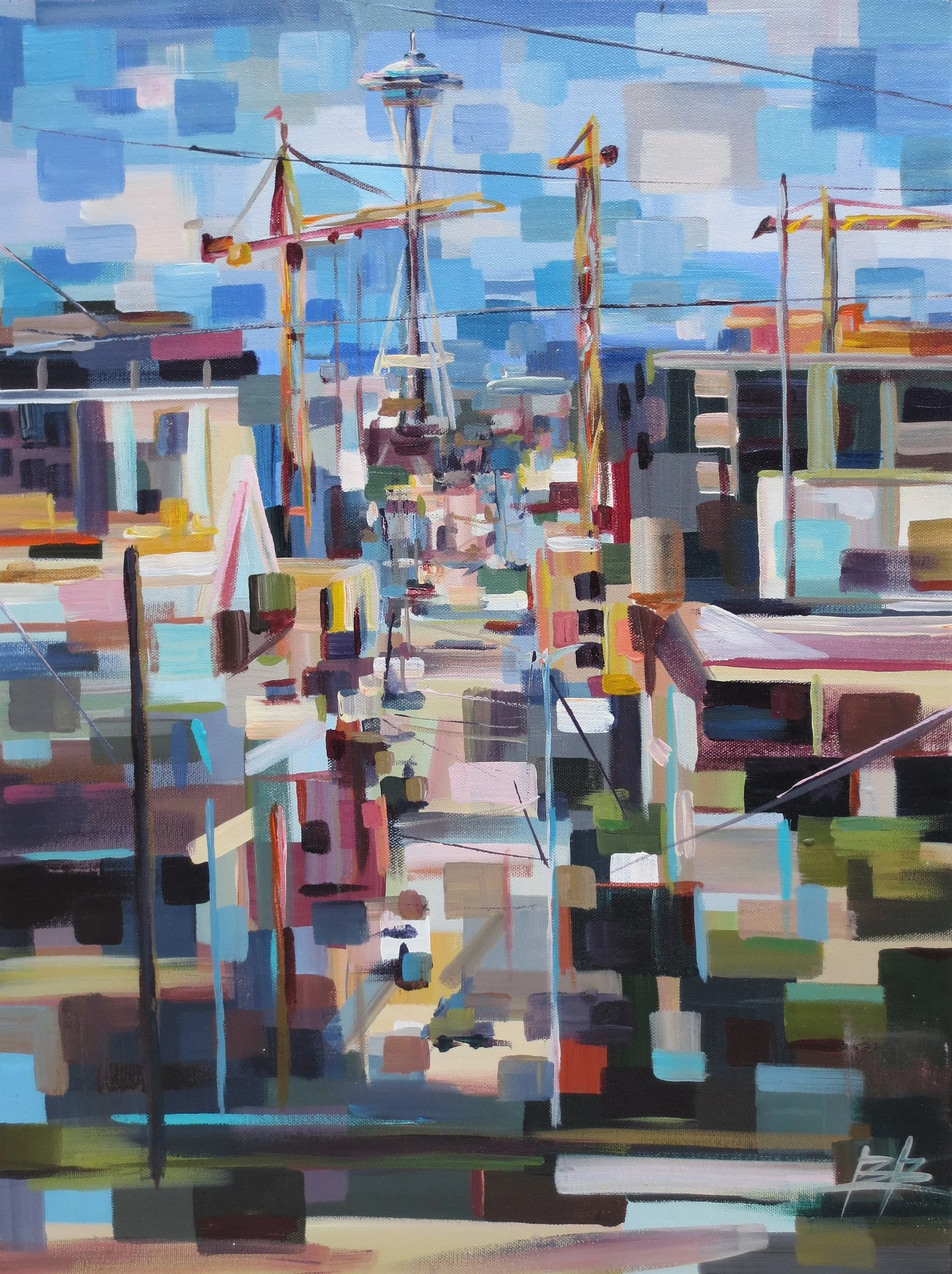 The Era of Cranes, 18x24, Acrylic, March 2016 Sold