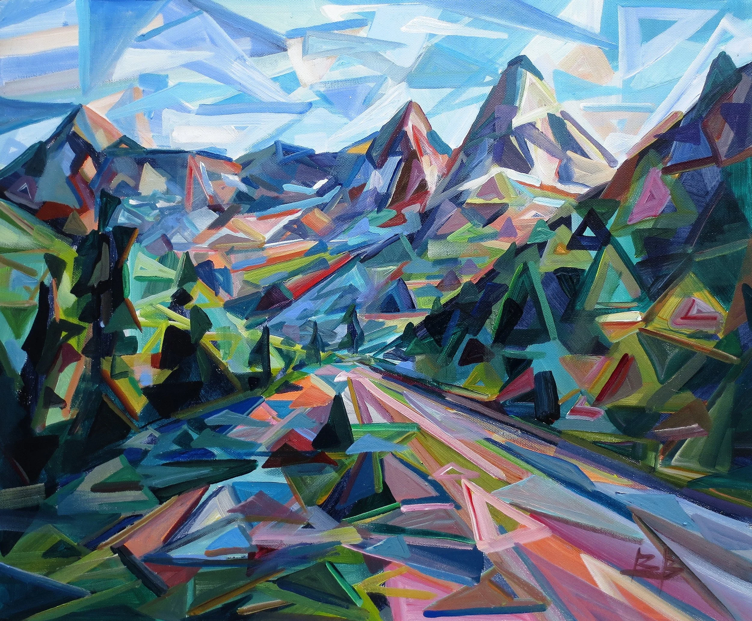 Mountains Triangulate, 20x24, Acrylic, 2016 SOLD