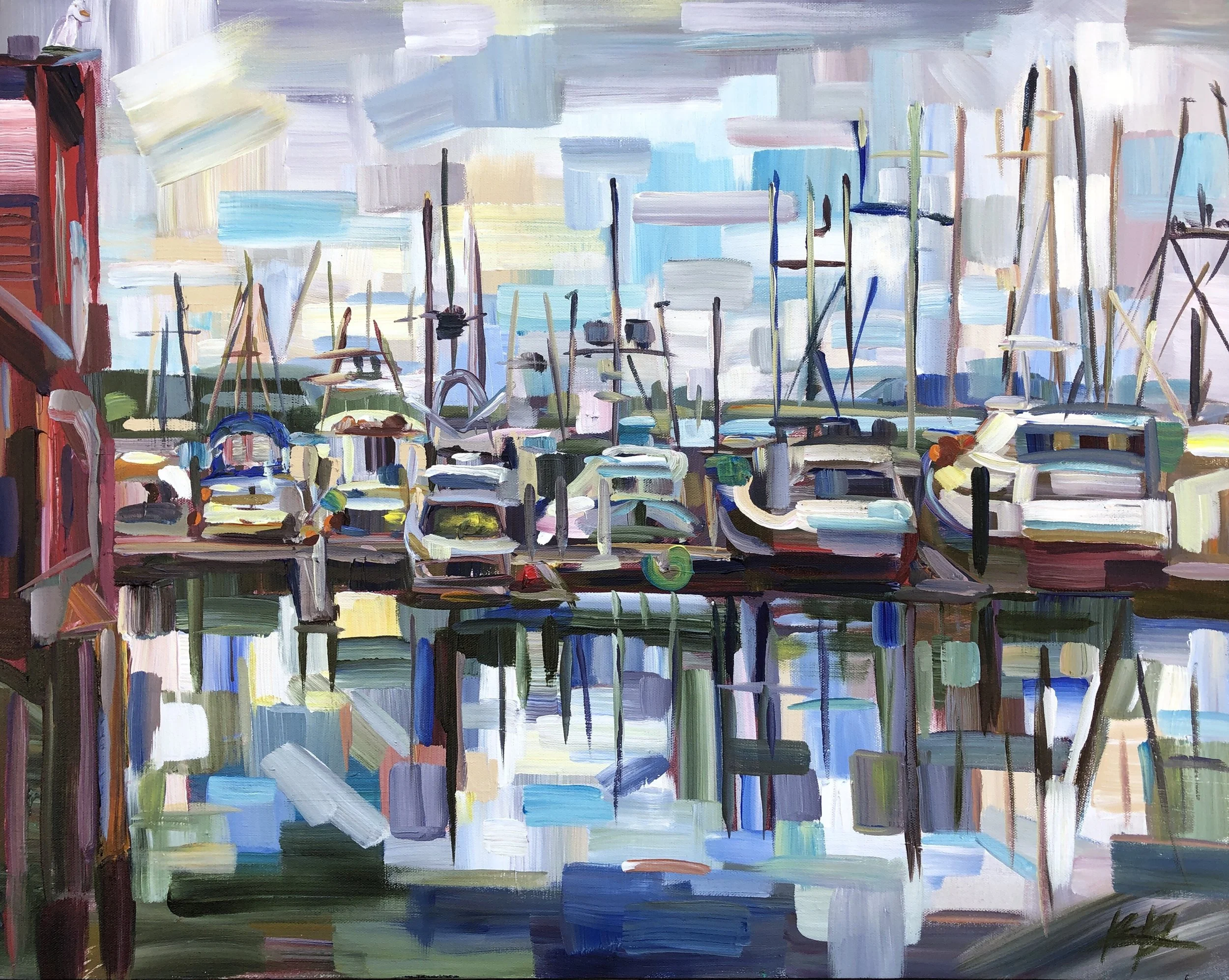 Catchers in Waiting (plein air), 24x30, acrylic, July 2019