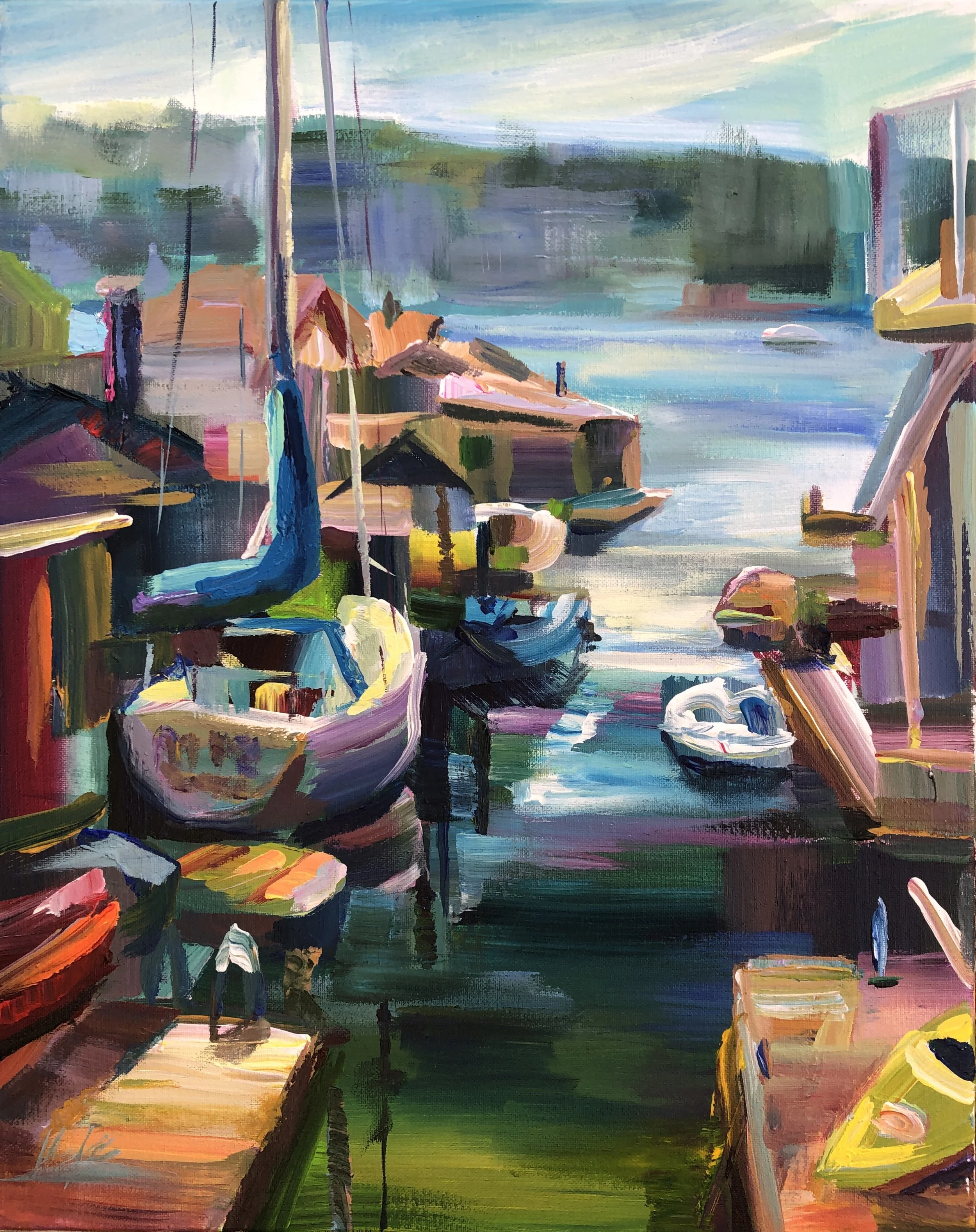 Life Afloat, 20x16 acrylic plein air, $750 unframed