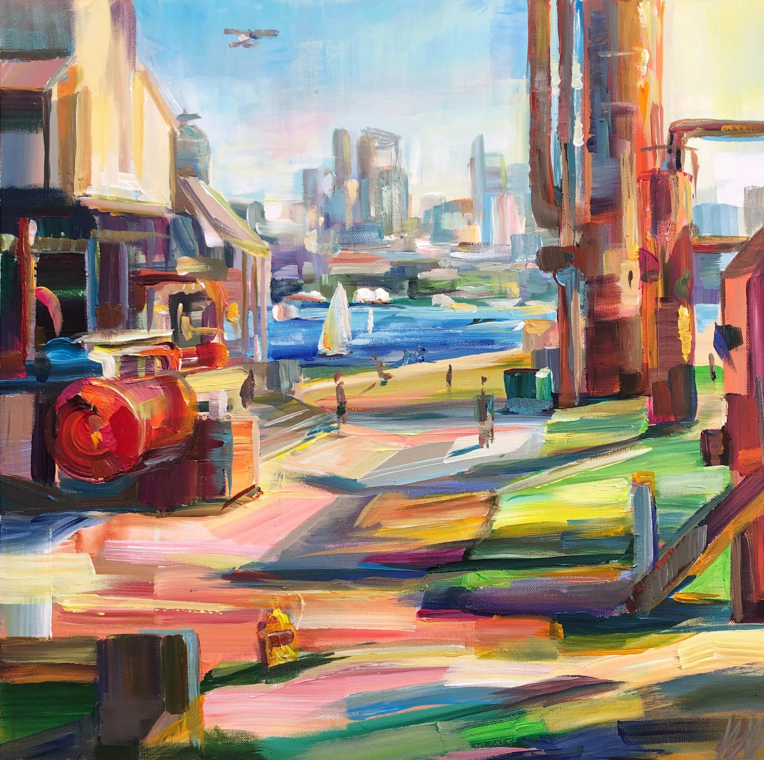 Gasworks in the Sun 24x24 SOLD