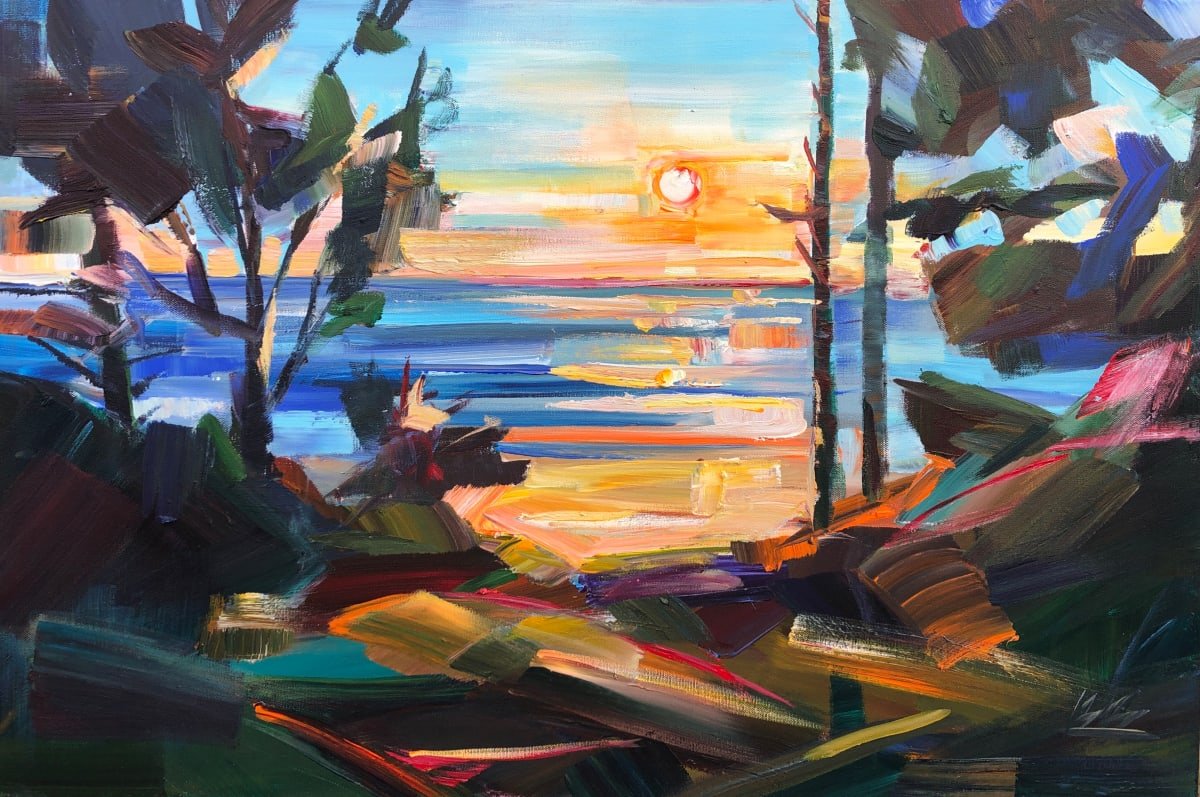 Summer's Late Setting, 24x36 acrylic on 1.5" canvas, $2075