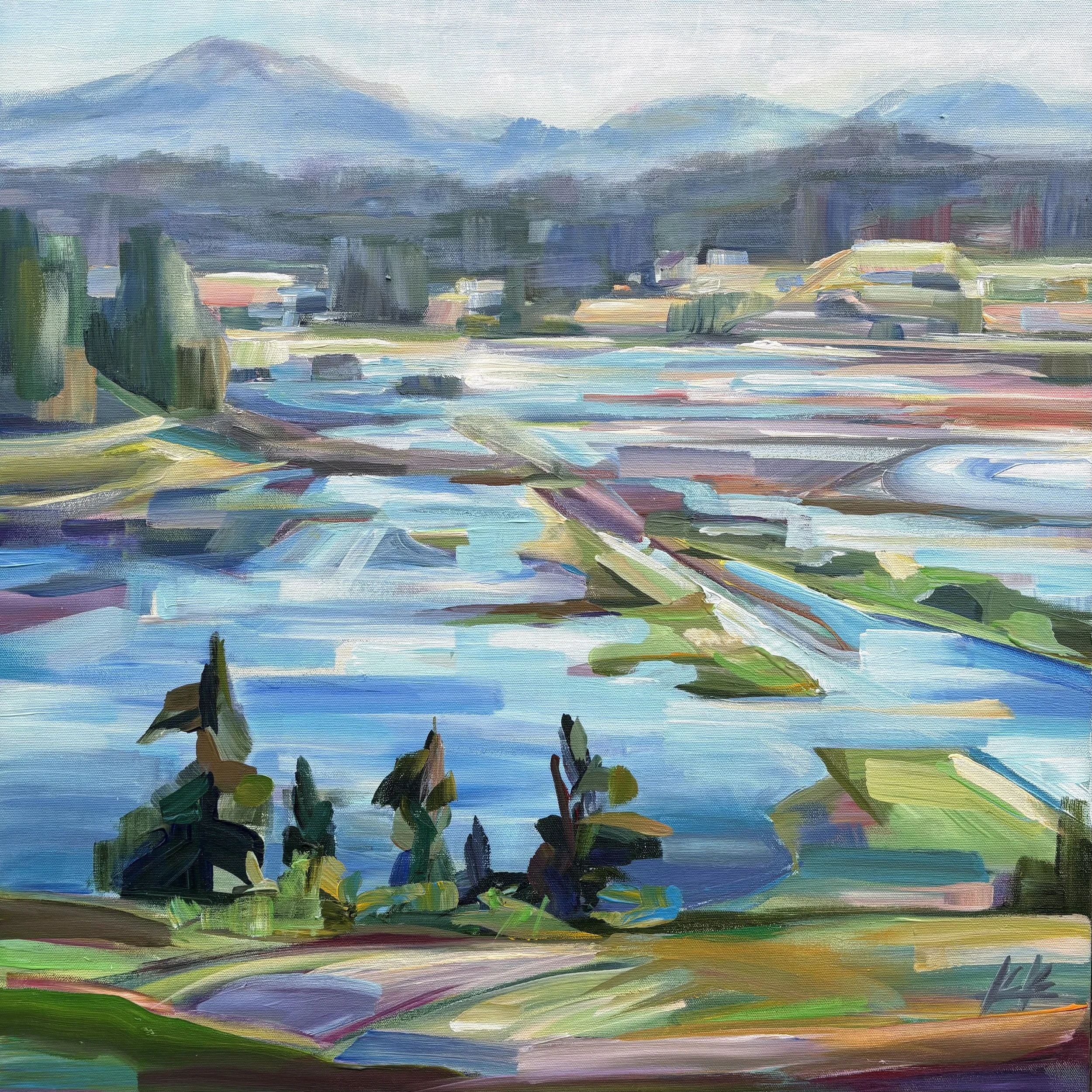 Whidbey Wetlands, 24x24 acrylic on 1.5” canvas, $1250 