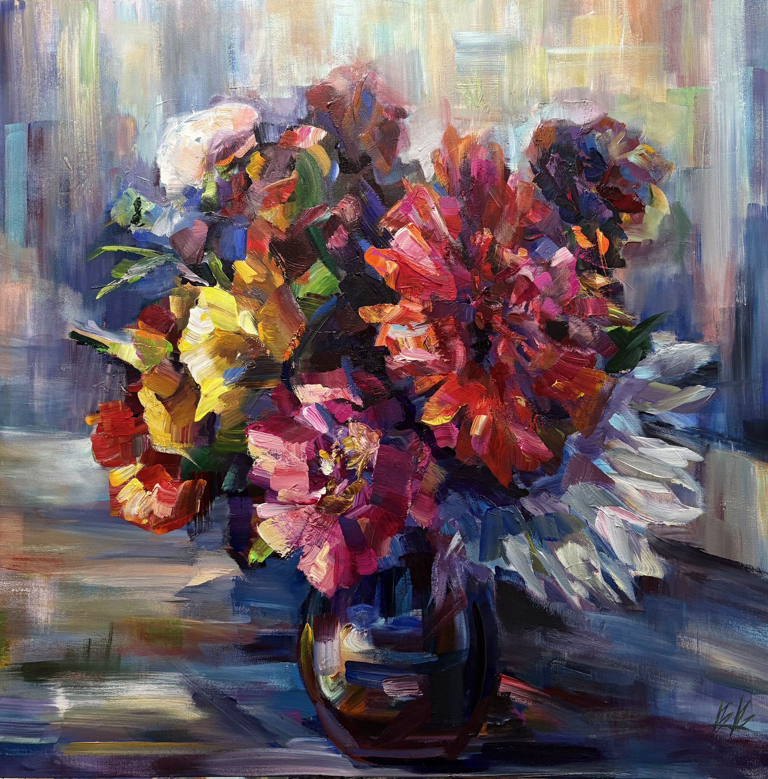 Bread Farm Bouquet 2, 36x26 acrylic on 1.5" deep canvas, $2900