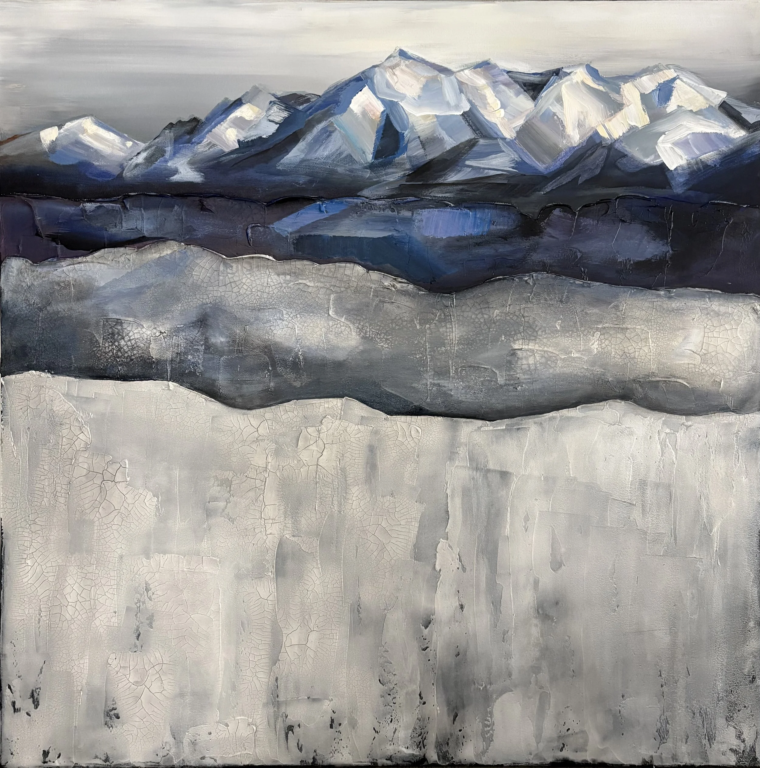 Mountain Dreams, 36x36 acrylic mixed media, $2900 (Available at Gray Sky Gallery)