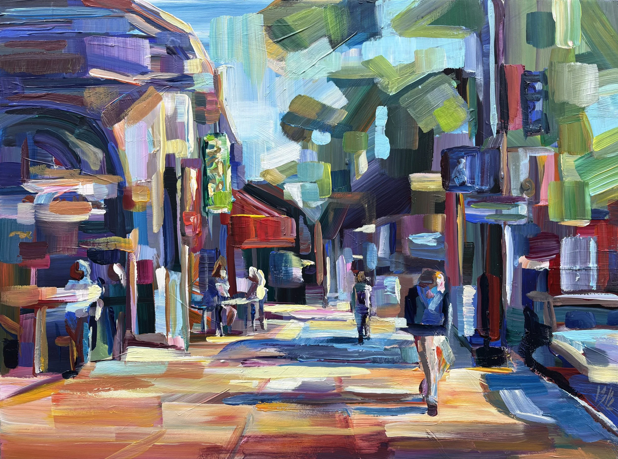 Downtown Shapes, 18x24 acrylic on 1.5" panel, $1150