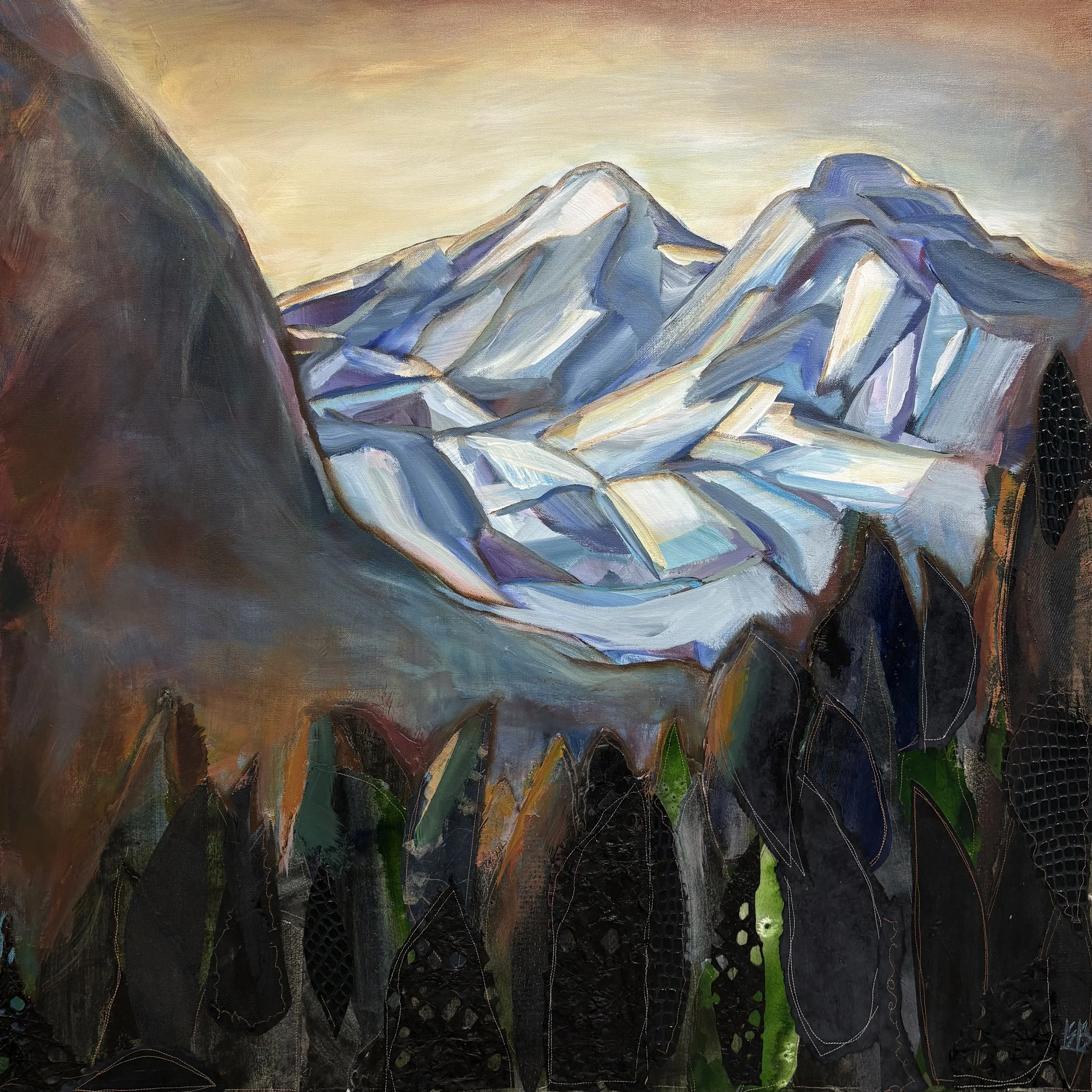 Peak-a-View, 36x36 acrylic mixed media, $2900 (Available at Gray Sky Gallery)