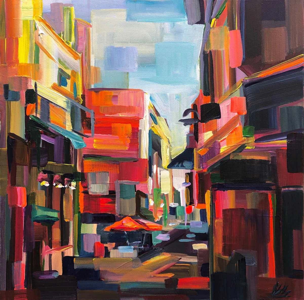 Post Alley Shapes, 20x20, 2025 SOLD