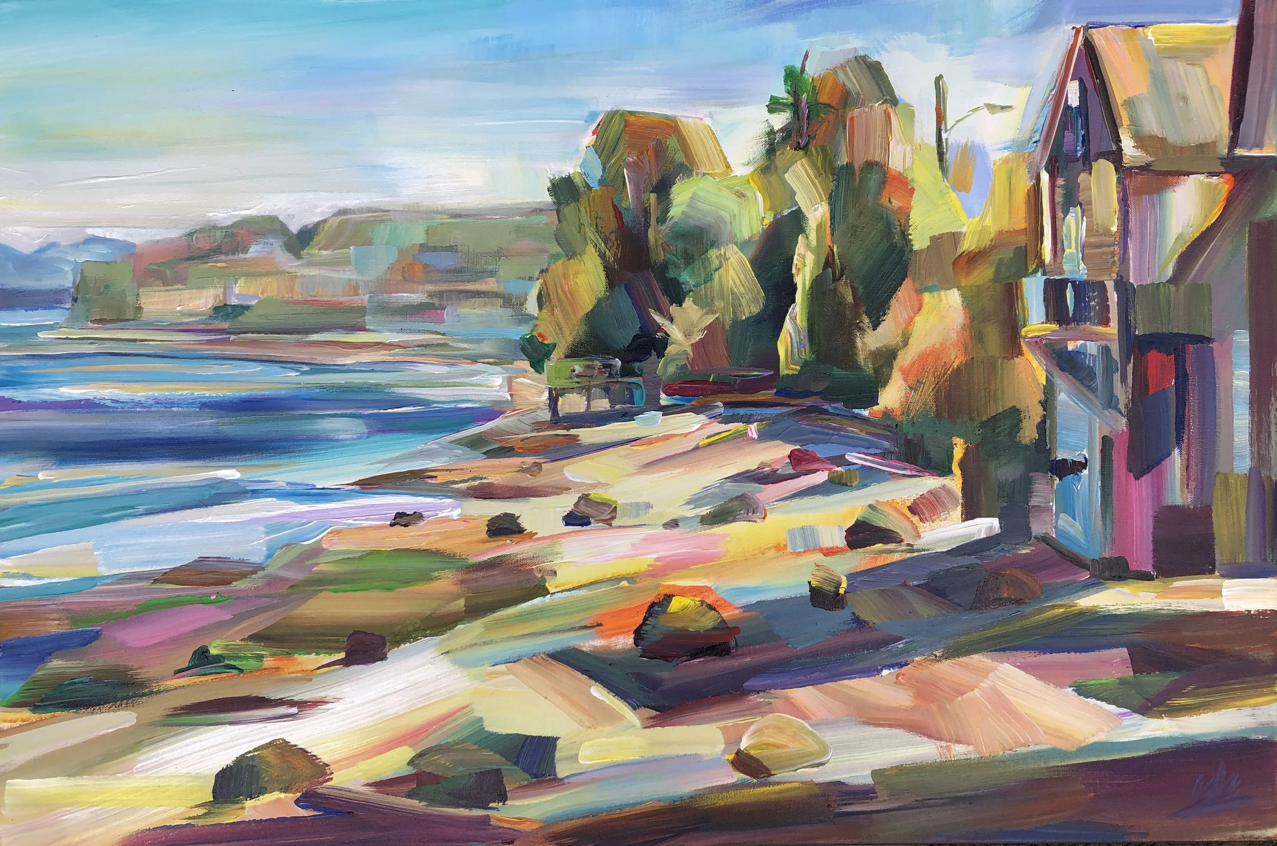 Among the Barnacles, 24x36 acrylic, 2025 1st place winner at Whidbey Island plein air paintout, SOLD 