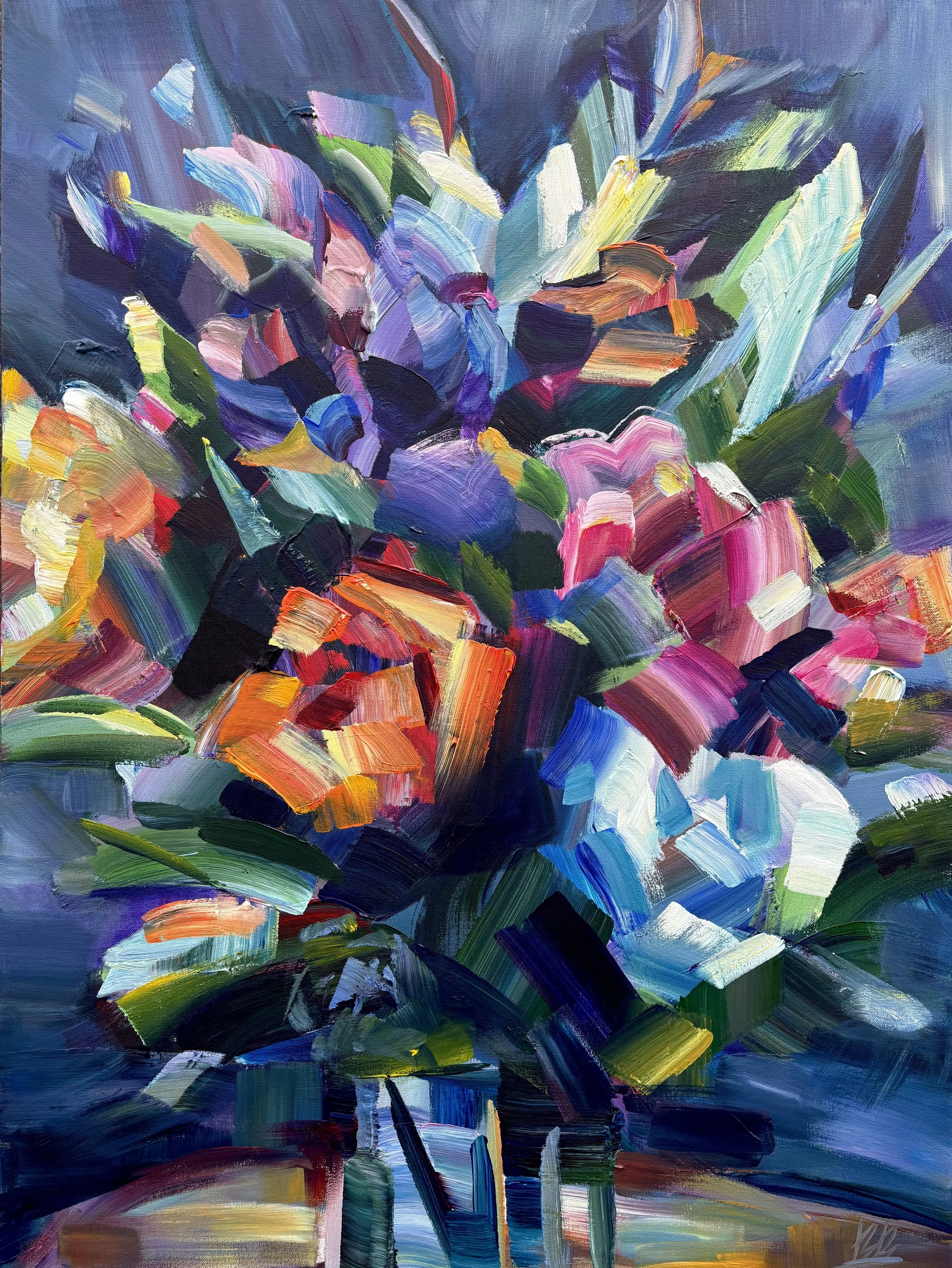 Bouquet All Day, 40x30 acrylic on 1.5" canvas, $2800