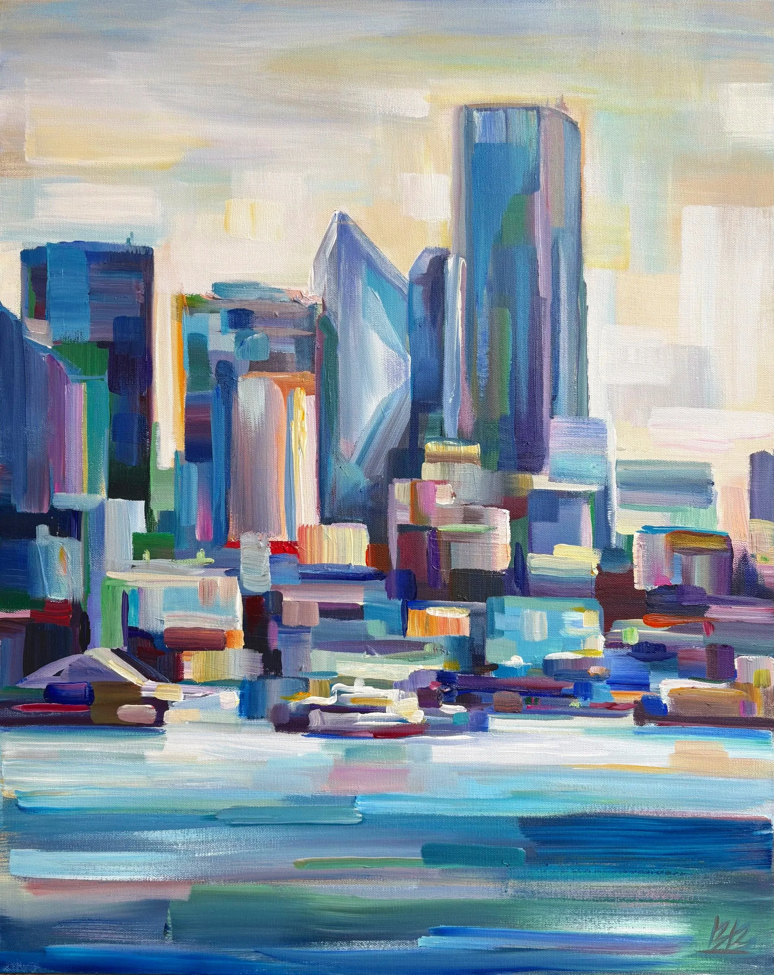 City on Water, 30x24 acrylic on 1.5" canvas, $1600