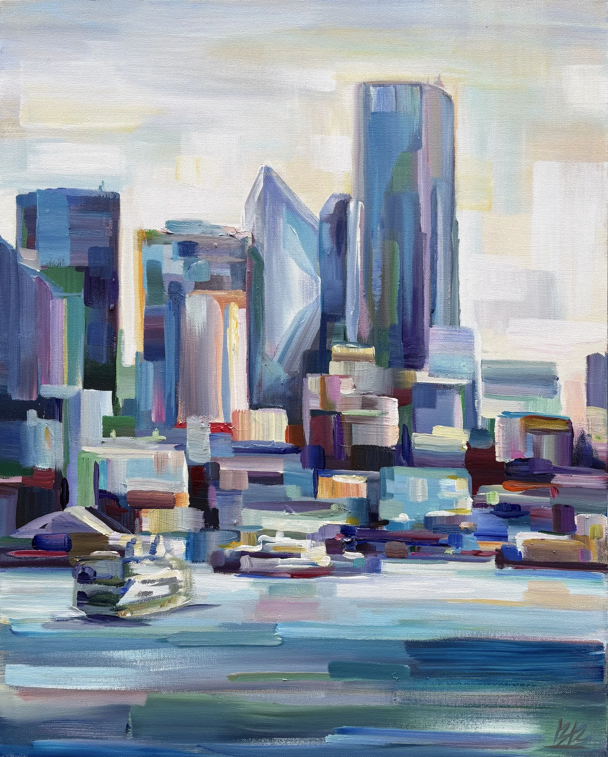 City on Water, 30x24 acrylic on 1.5" canvas, $1600