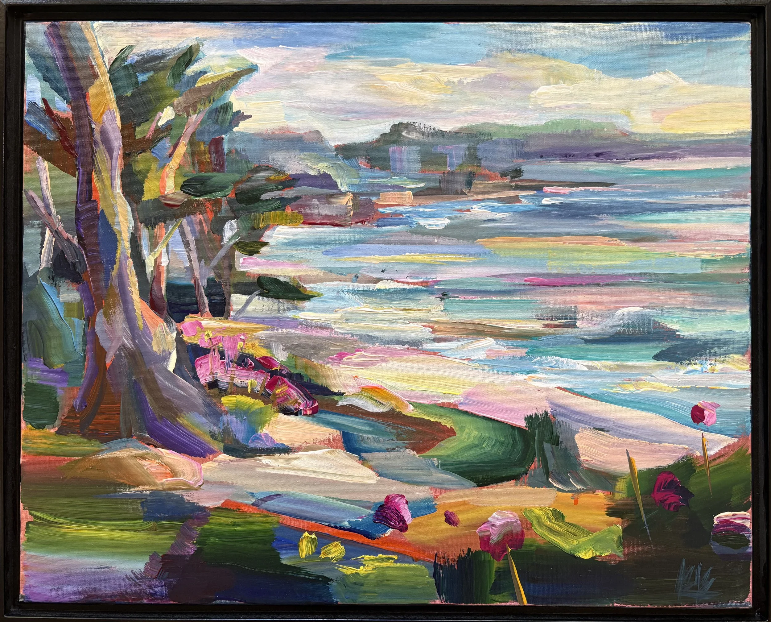 Scenic Drive, 16x20 acrylic plein air framed $1450