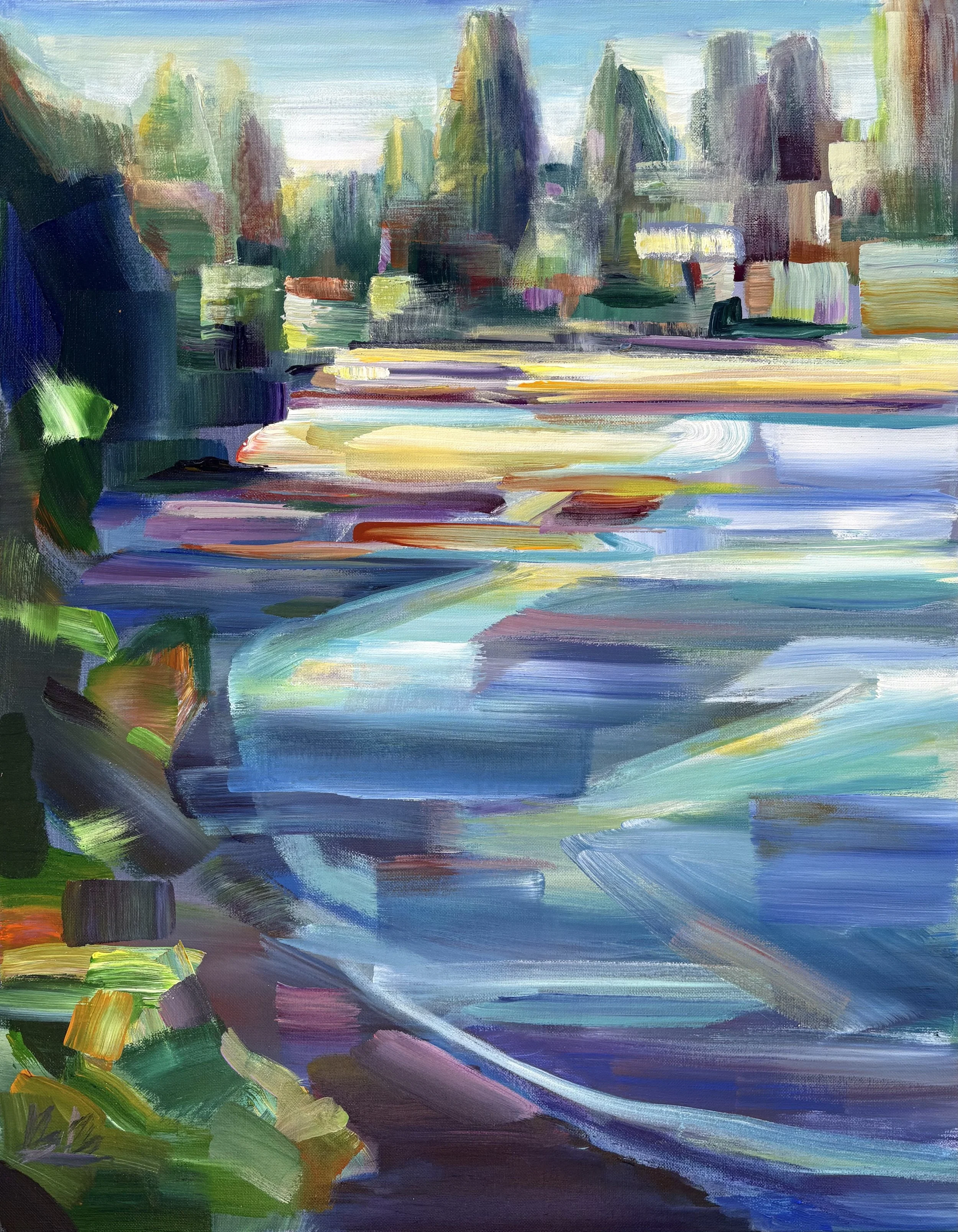 Sands by the Terminal, 28x22 acrylic on 1.5" canvas, $1500