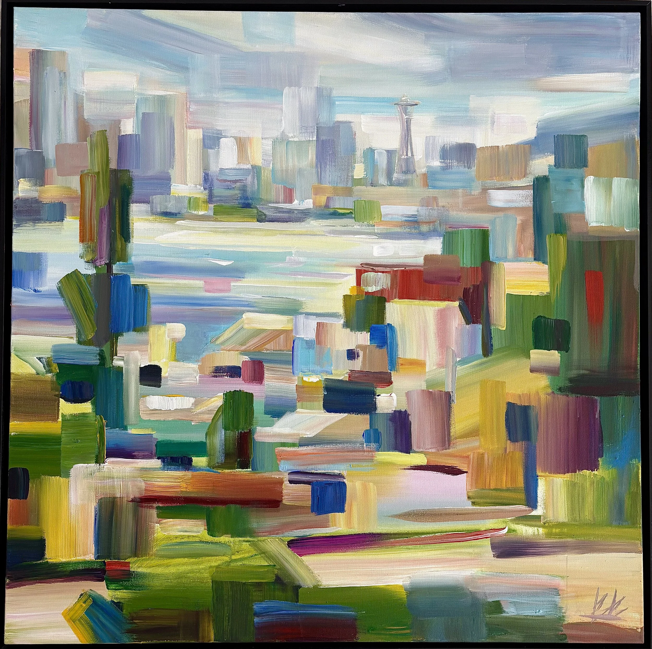 A City on Water, 36x36 acrylic framed, $3200 (Available at Gray Sky Gallery)