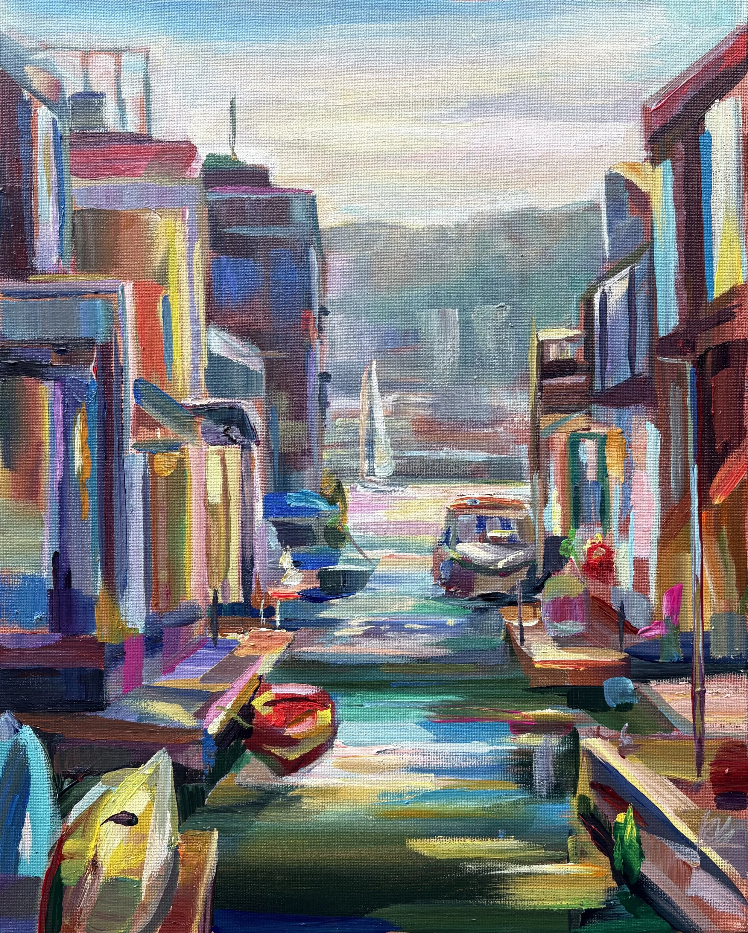 Eastlake Afternoon, 20x16 acrylic plein air framed $950