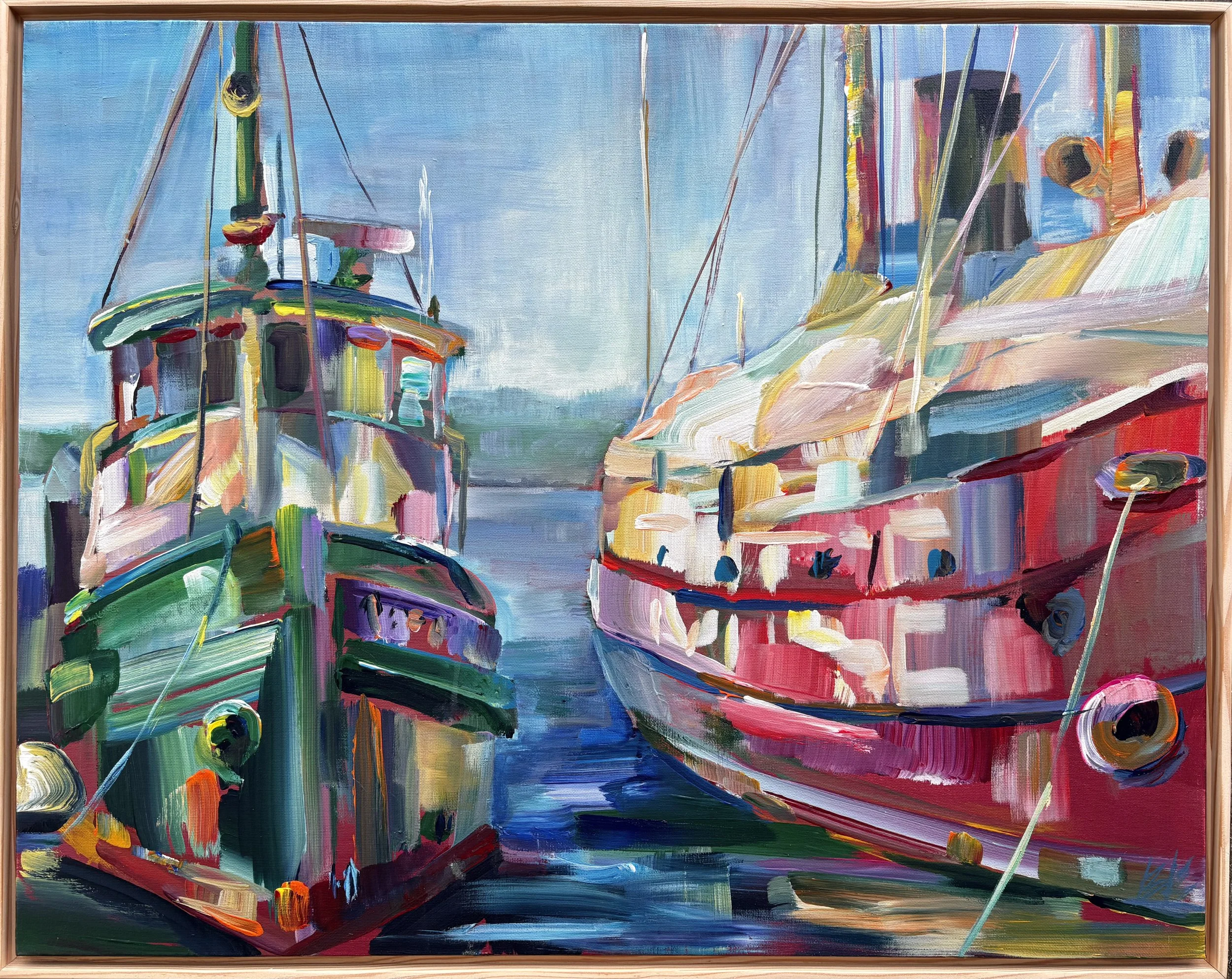 Foss and Swiftsure, 22x28 acrylic plein air framed, $1600