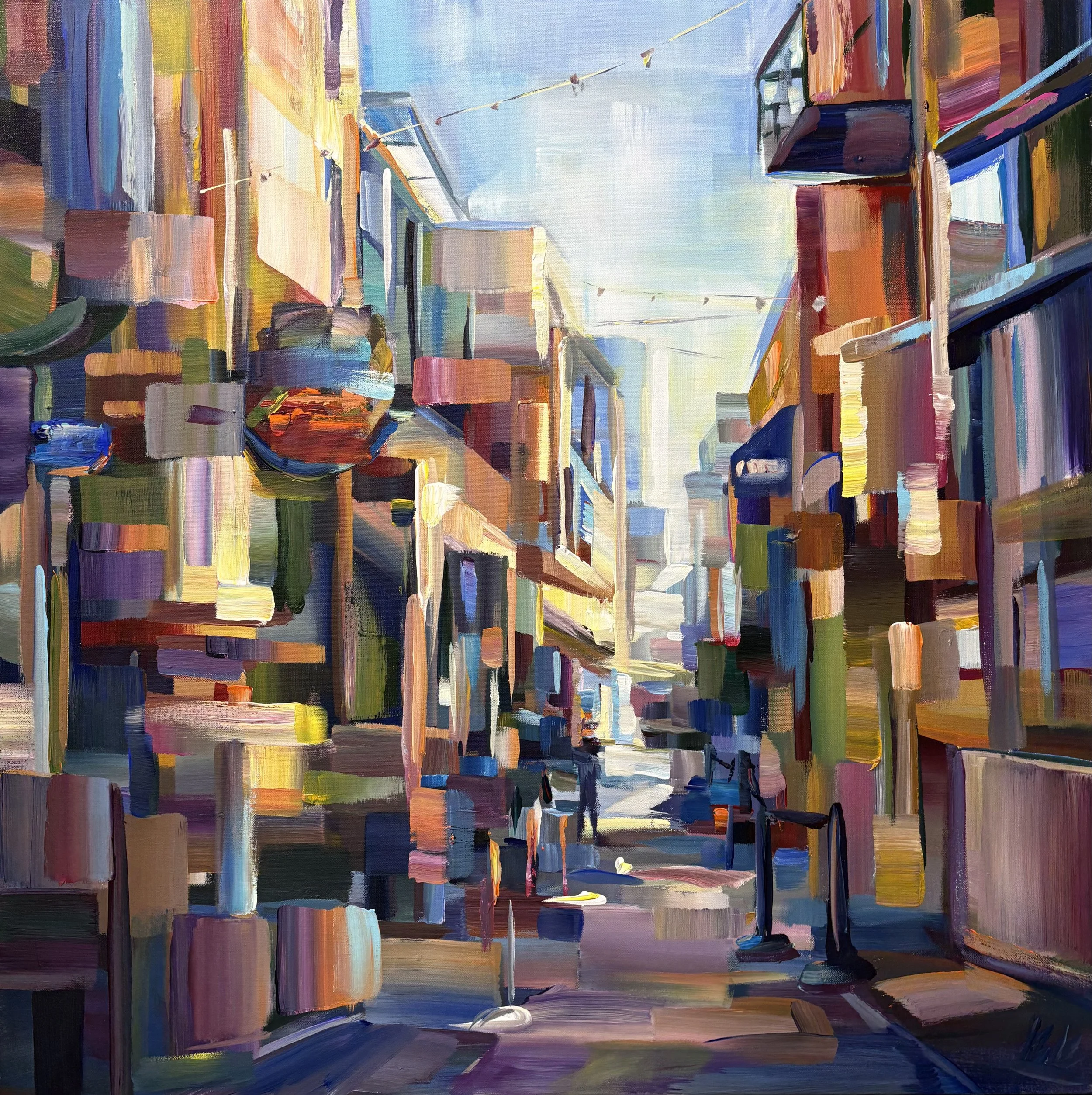 Pike Place Blocks, 36x36 acrylic on 1.5" canvas, $2900 