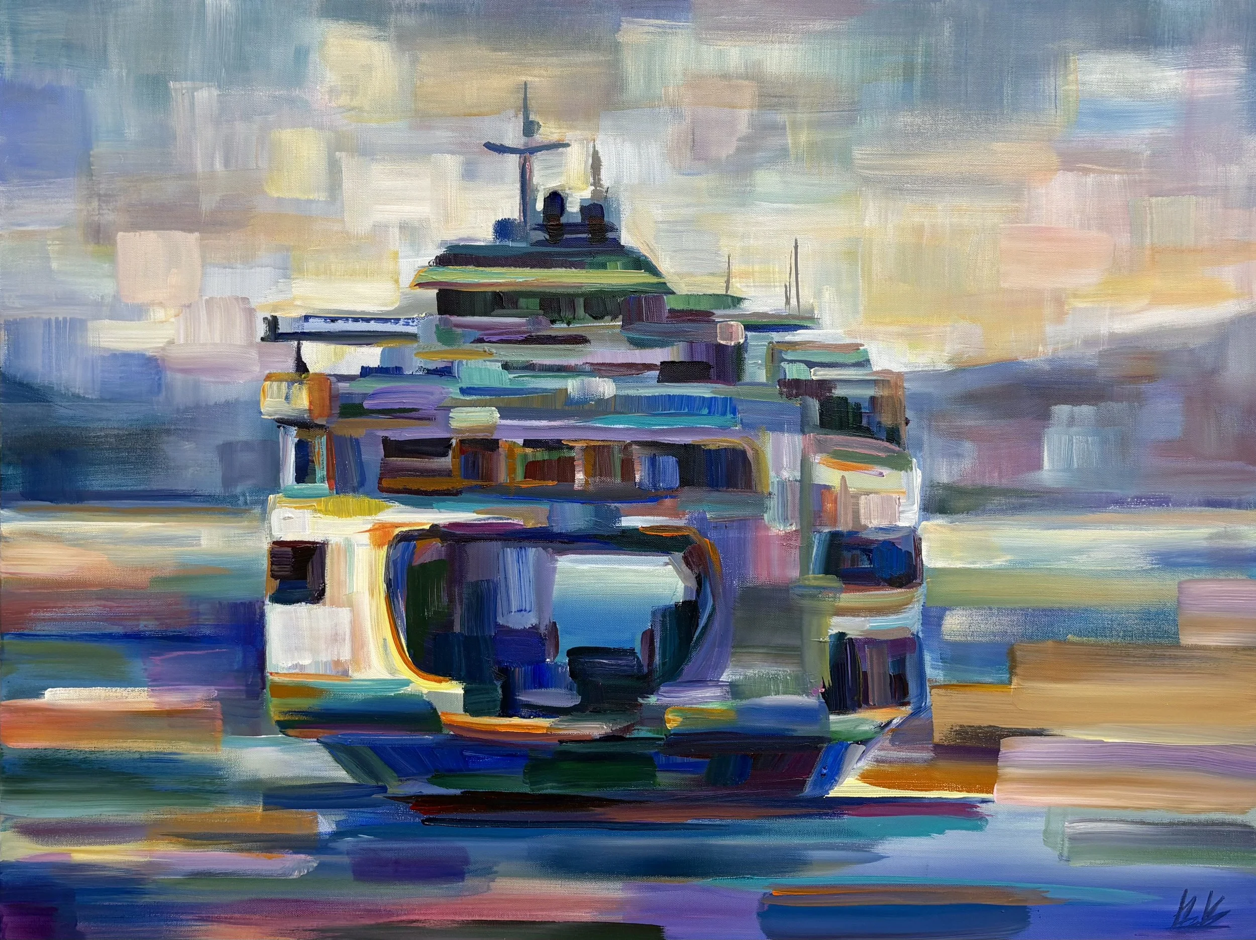 Ferry Boat, acrylic 30x40 on 1.5" canvas, $2900 (Available at Gray Sky Gallery)