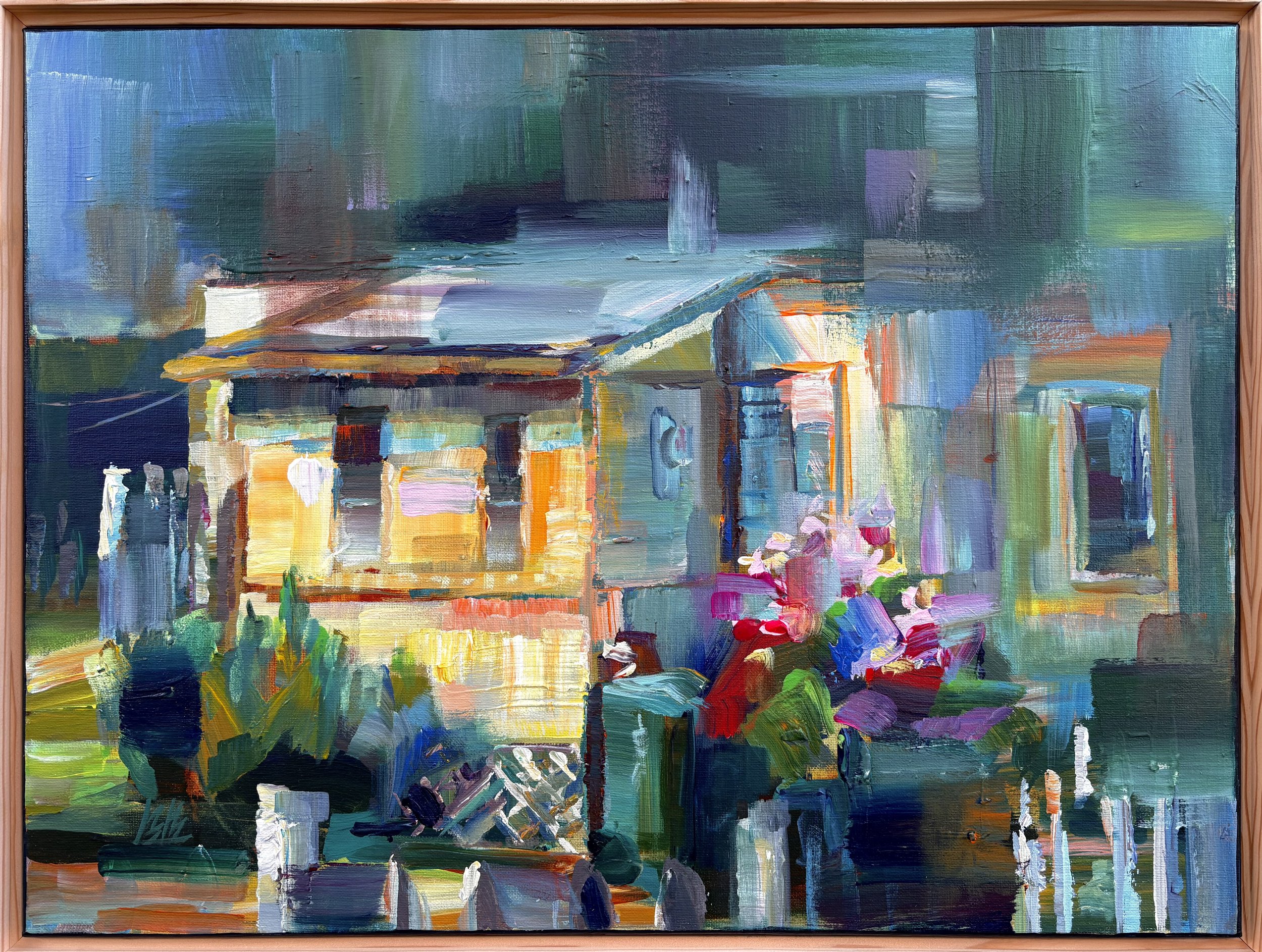 Memories on Maple Street, 18x24 acrylic framed $1250
