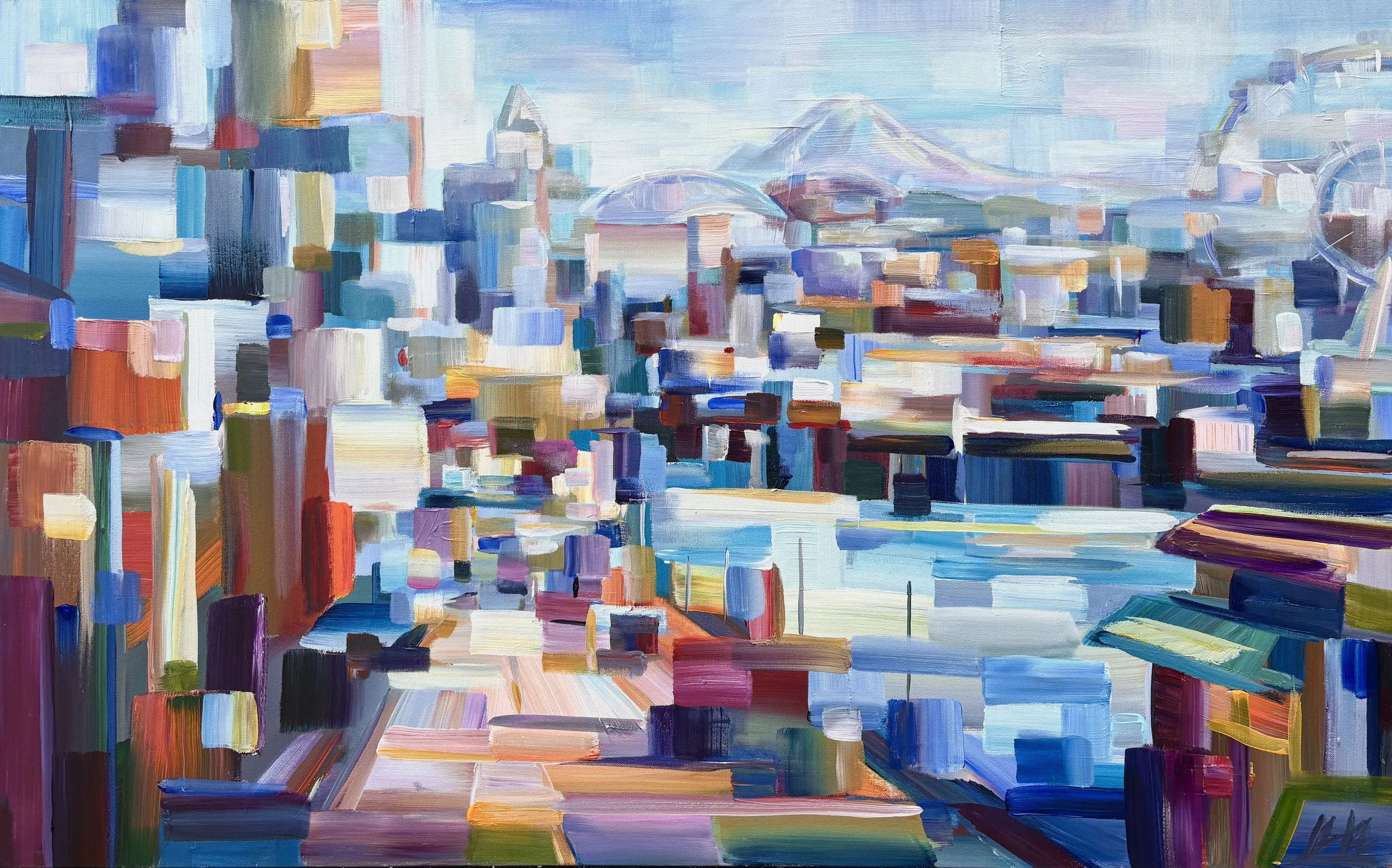 City on Water, 30x48 acrylic on 1.5" canvas, $3400 