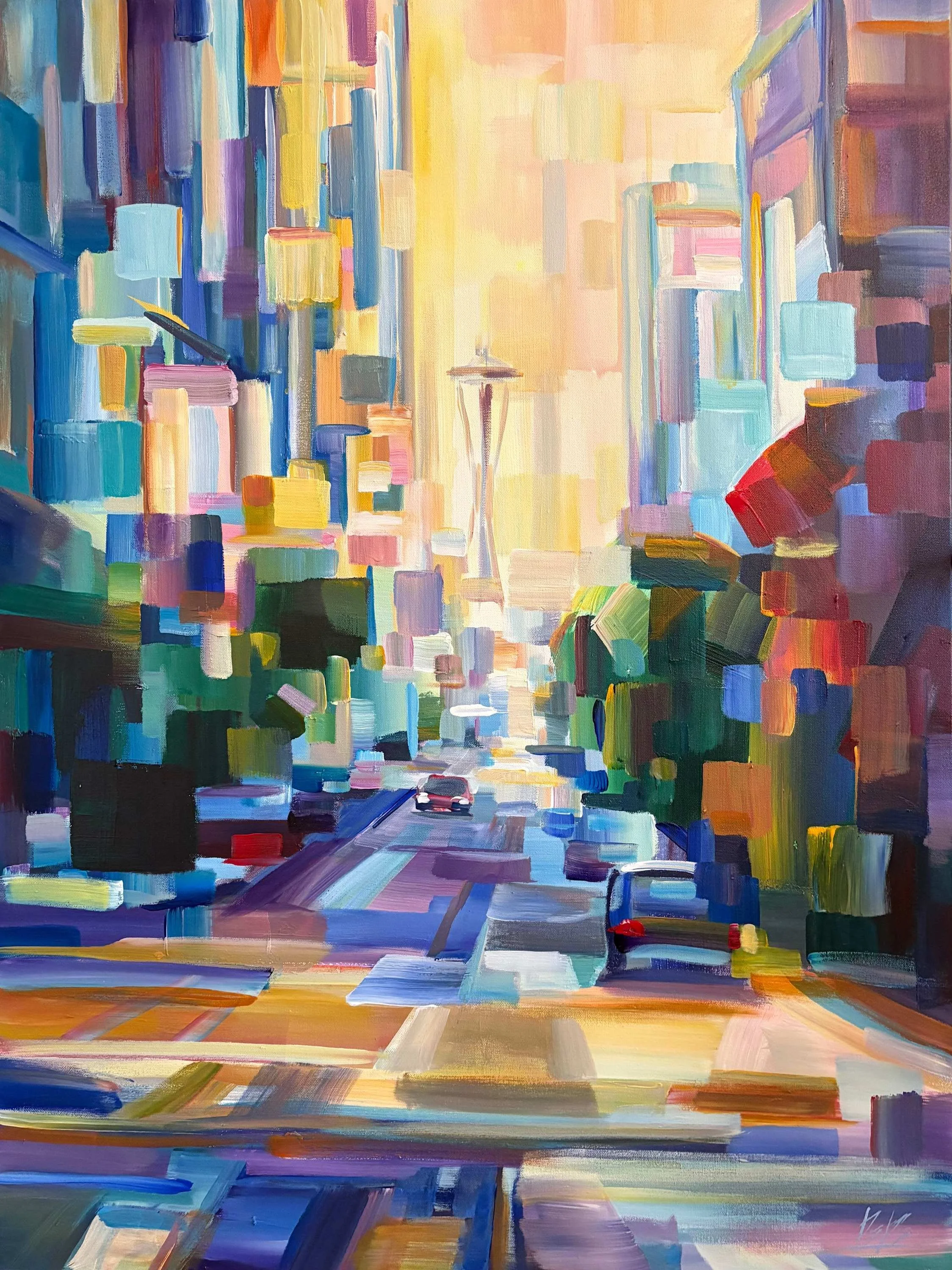 Sixth st steeple, 40x30 acrylic $2900 (Available at Alki Arts)