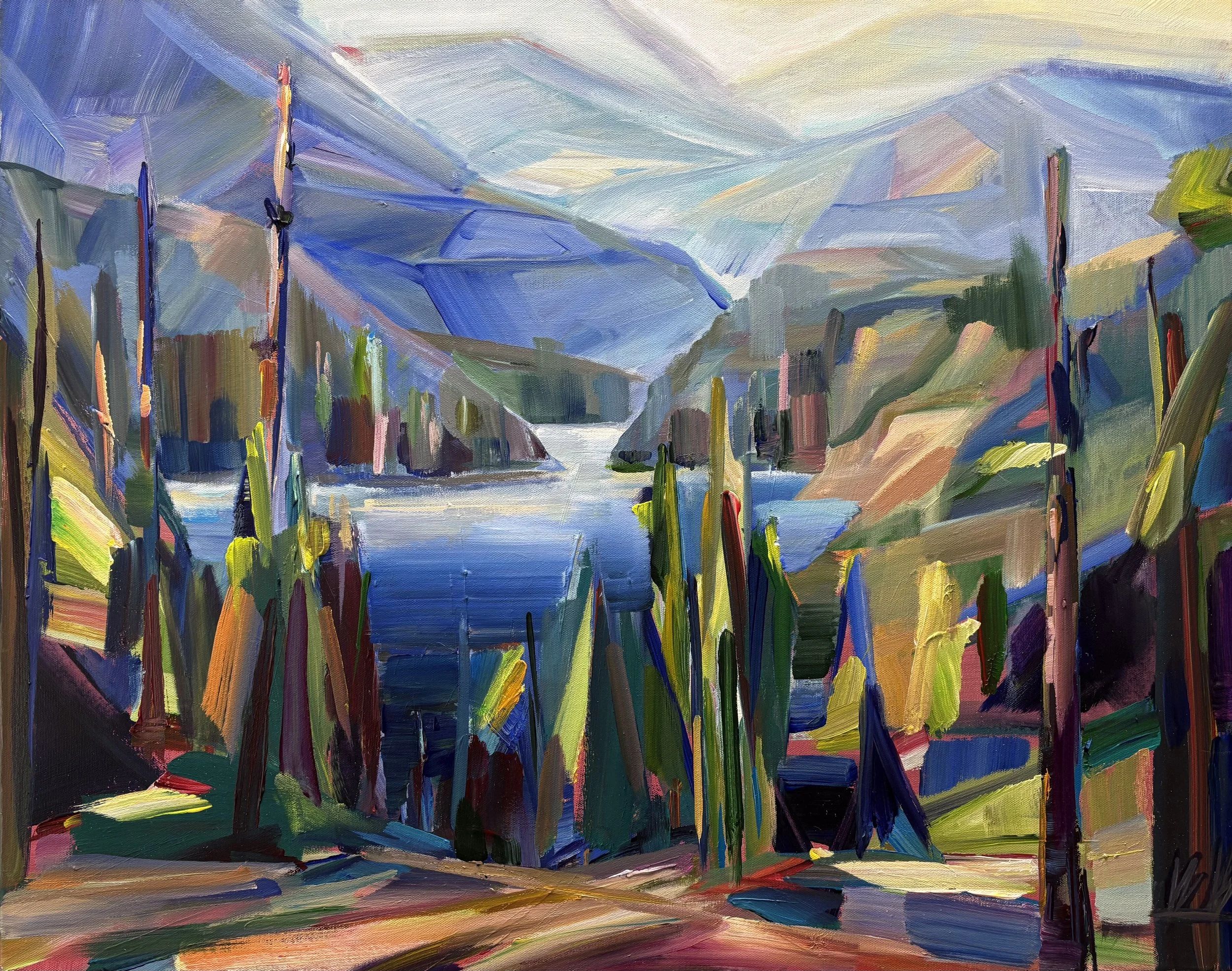 Alpine Lake, 24x30 acrylic on 1.5" canvas, $1650