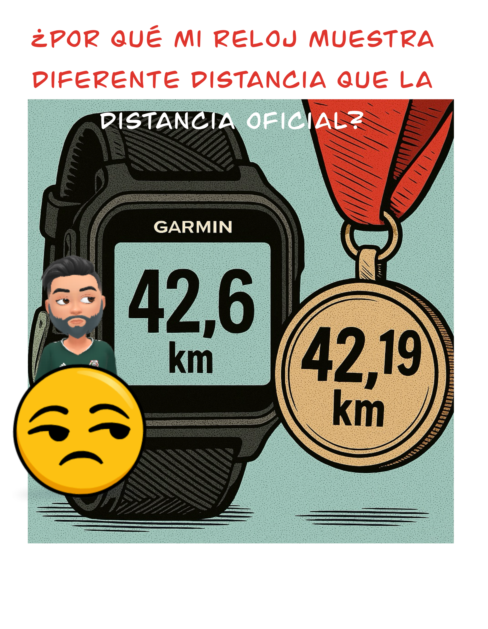 ¿Por qué mi reloj marca una distancia diferente a la oficial en una carrera? 