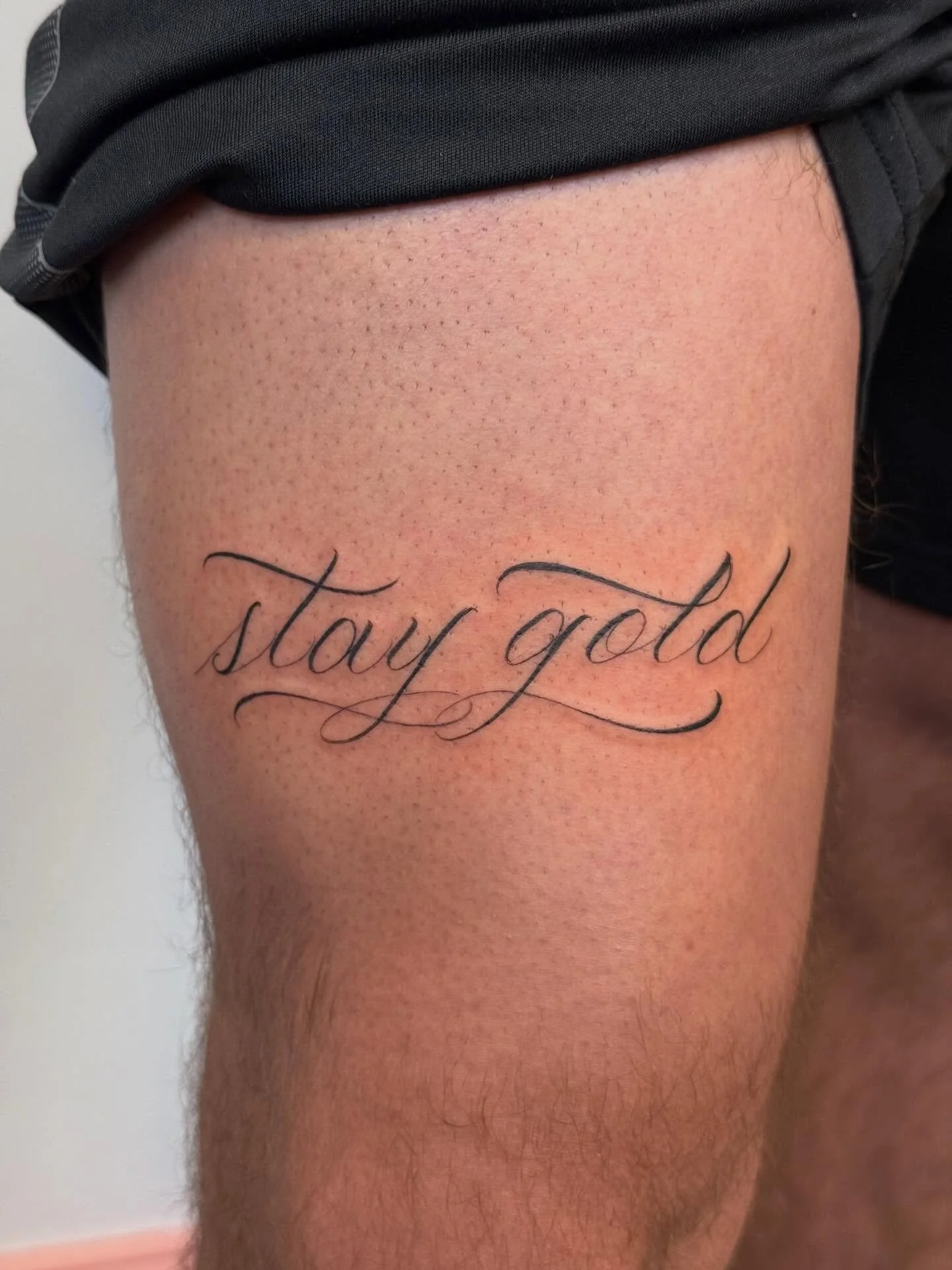 Custom, hand drawn script I call &ldquo;Thurston&rdquo; style 

Thank you, Max, for coming to me for your first tattoo! 

Made at my studio @rabbiteartattoo in Philadelphia

#nofilter #rabbitear #justinturkustattoos #philadelphia #scripttattoophilade