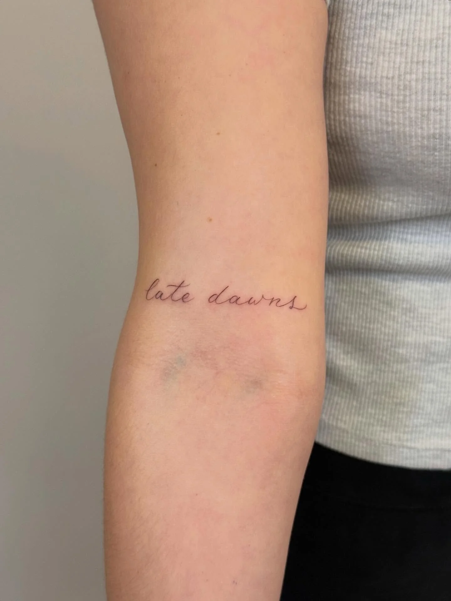 tiny My Chemical Romance lyrics 
single needle, custom hand drawn script

Thank you, Brielle! 

#nofilter #mychemicalromance