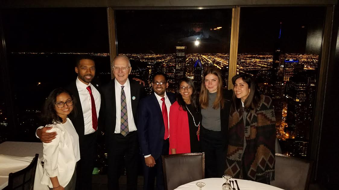  The evening’s celebrations culminated with a team dinner at The Signature Room restaurant at the top of the Hancock Building in downtown Chicago.&nbsp; Photo credit: Radhika Patel  