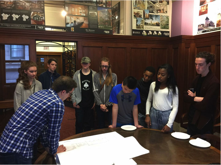 Students from the spring Saturday Sequence program participate in a design charrette with a local architecture firm.