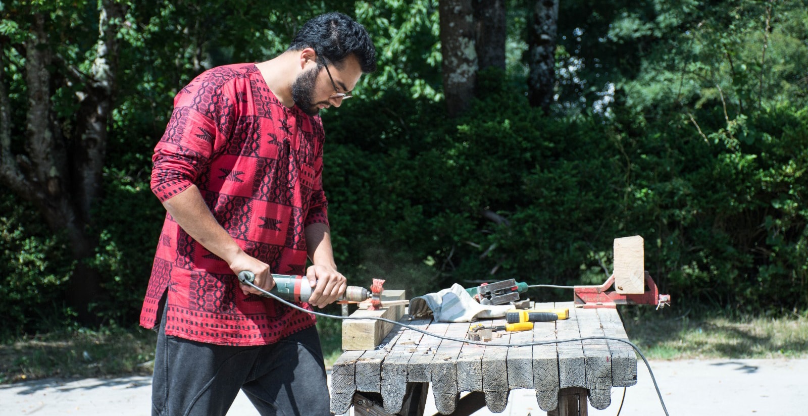 Zain Islam-Hashmi has spent his summers interning around the world from Pakistan, Japan, Ghana and France. In France he helped host hands-on summer workshops at Domaine de Boisbuchet in southwest France for aspiring architects and designers. Image credit: Zain Islam-Hashmi
