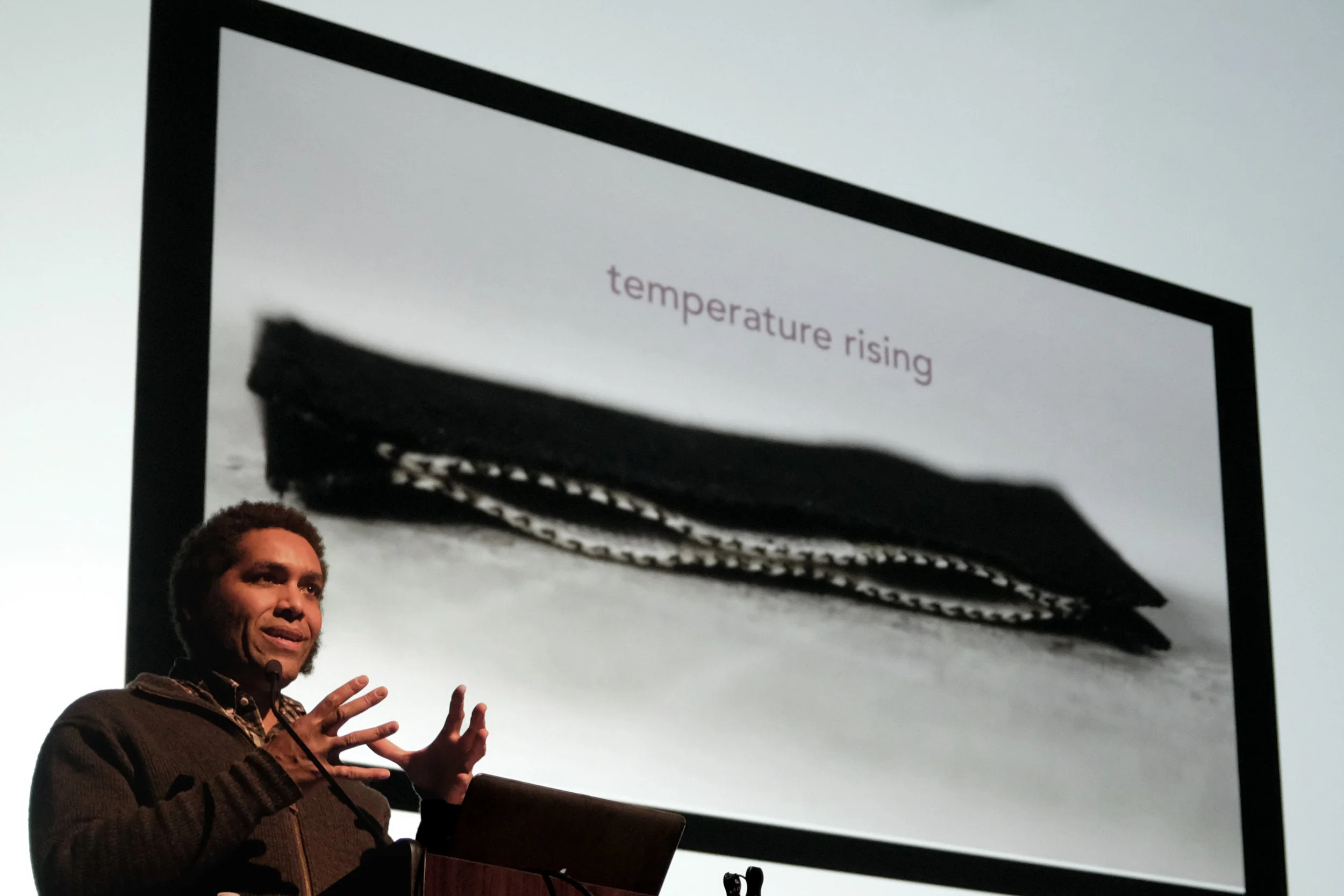The School of Architecture welcomed Kipp Bradford on Monday 28 January for the first installment of the 2019 Spring Lecture Series. Bradford presented the radical strategies he believes will be required to both minimize and manage the impacts of climate change. Image: Michael Powell, Carnegie Mellon School of Architecture