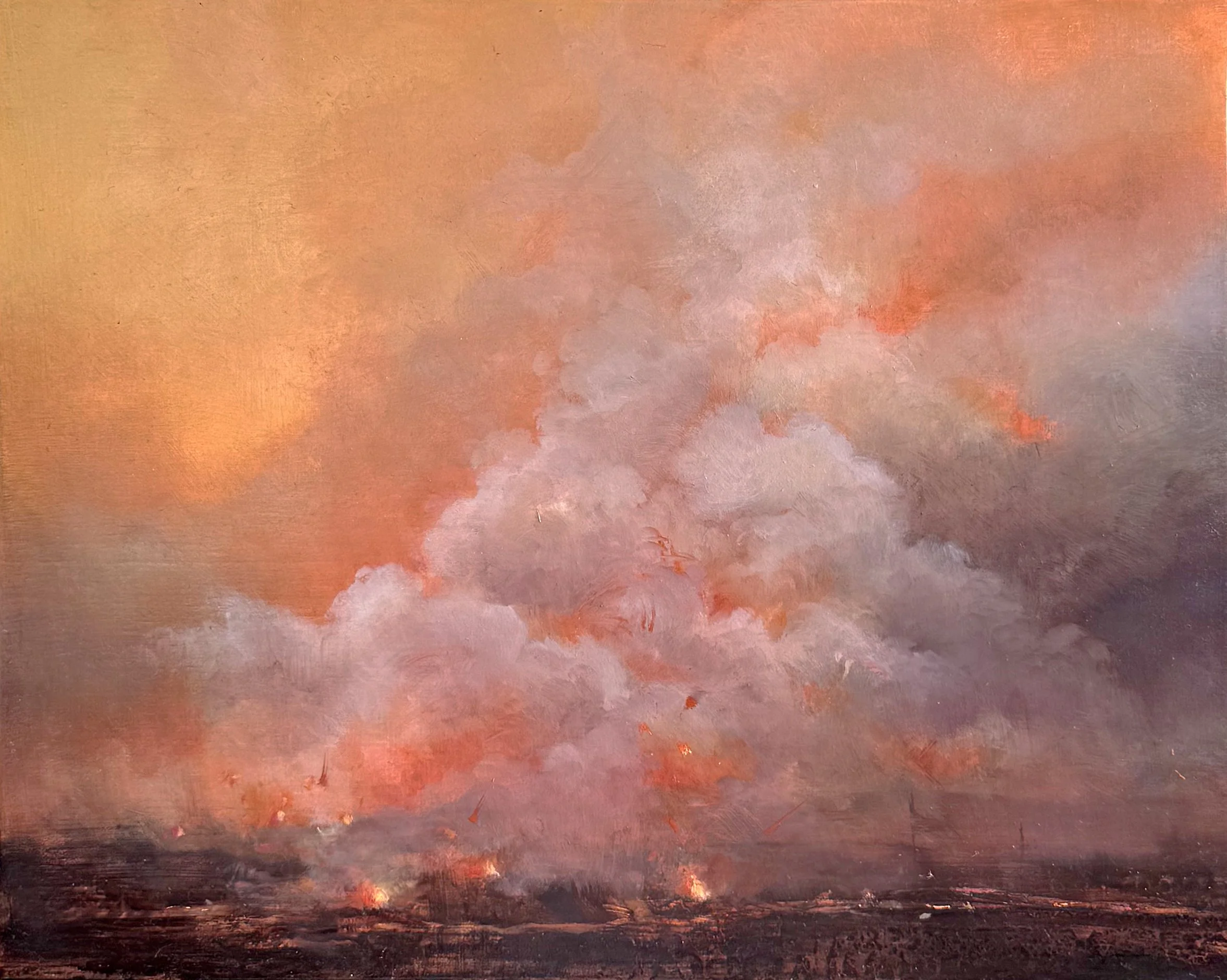 Landscape with fire