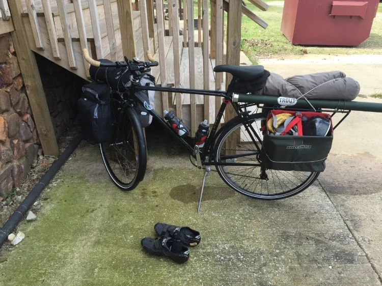 McKinney's Trek Earle loaded with approximately 50 pounds of gear.